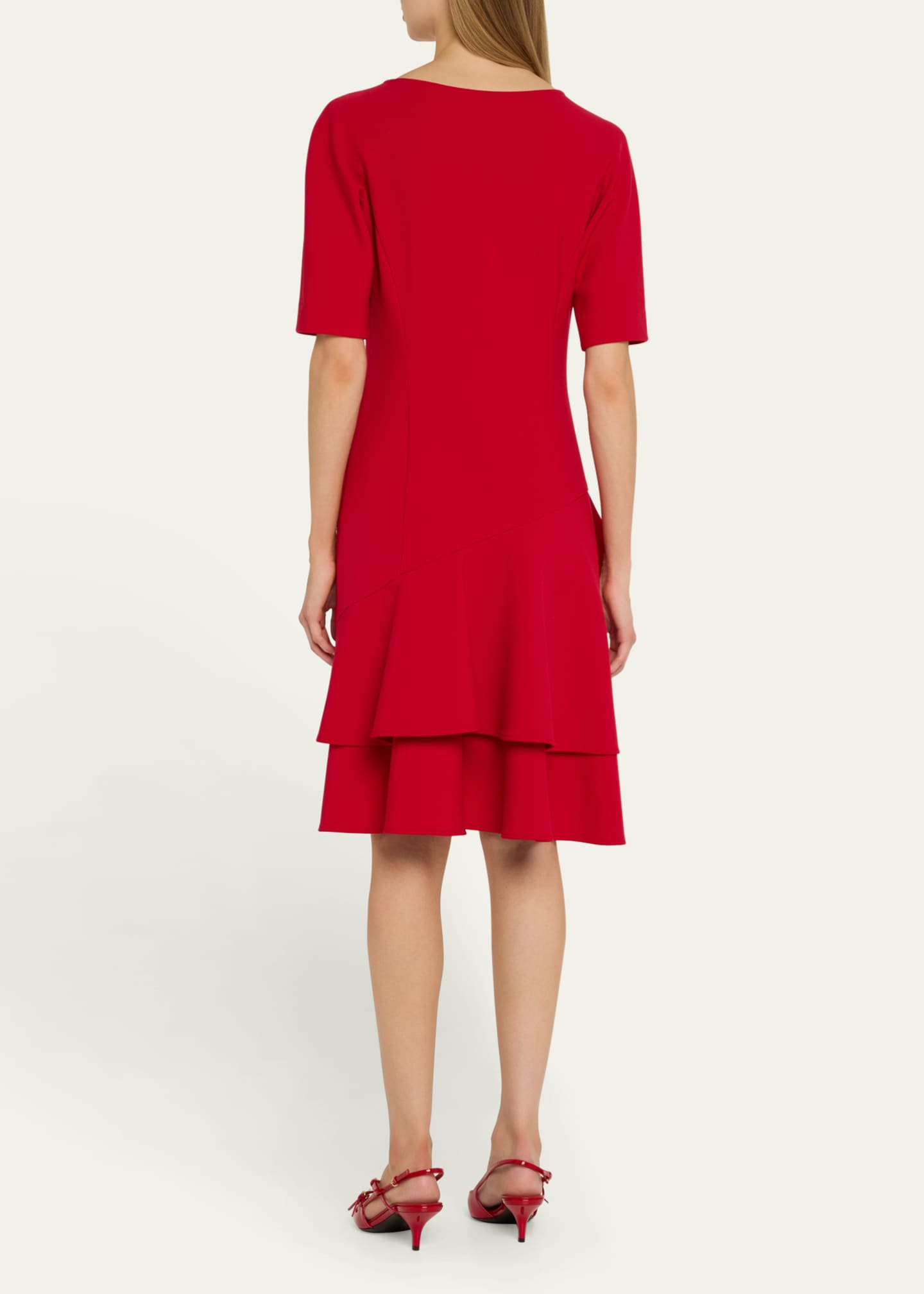 Rickie Freeman for Teri Jon Ruffle Stretch Crepe Dress Image 3 of 5