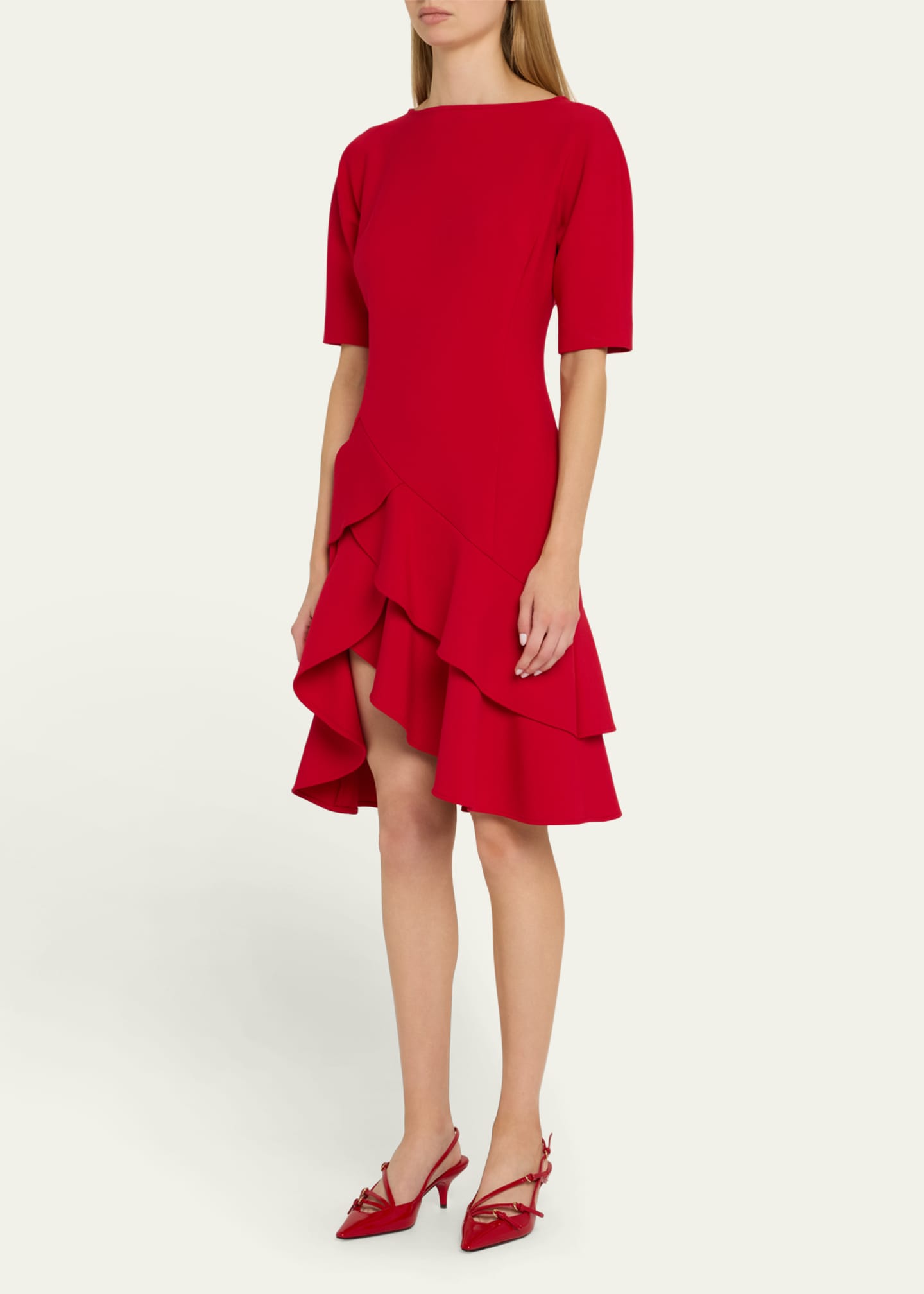 Rickie Freeman for Teri Jon Ruffle Stretch Crepe Dress Image 4 of 5