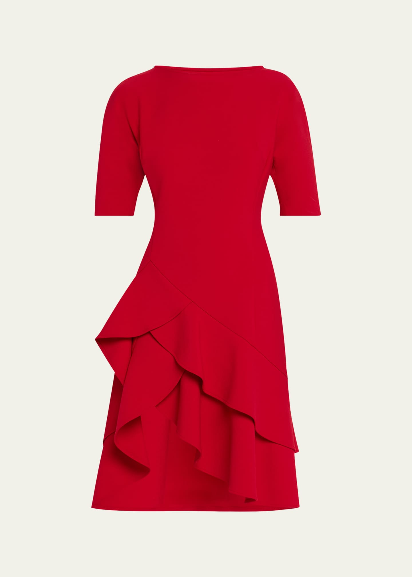 Rickie Freeman for Teri Jon Ruffle Stretch Crepe Dress Image 1 of 5