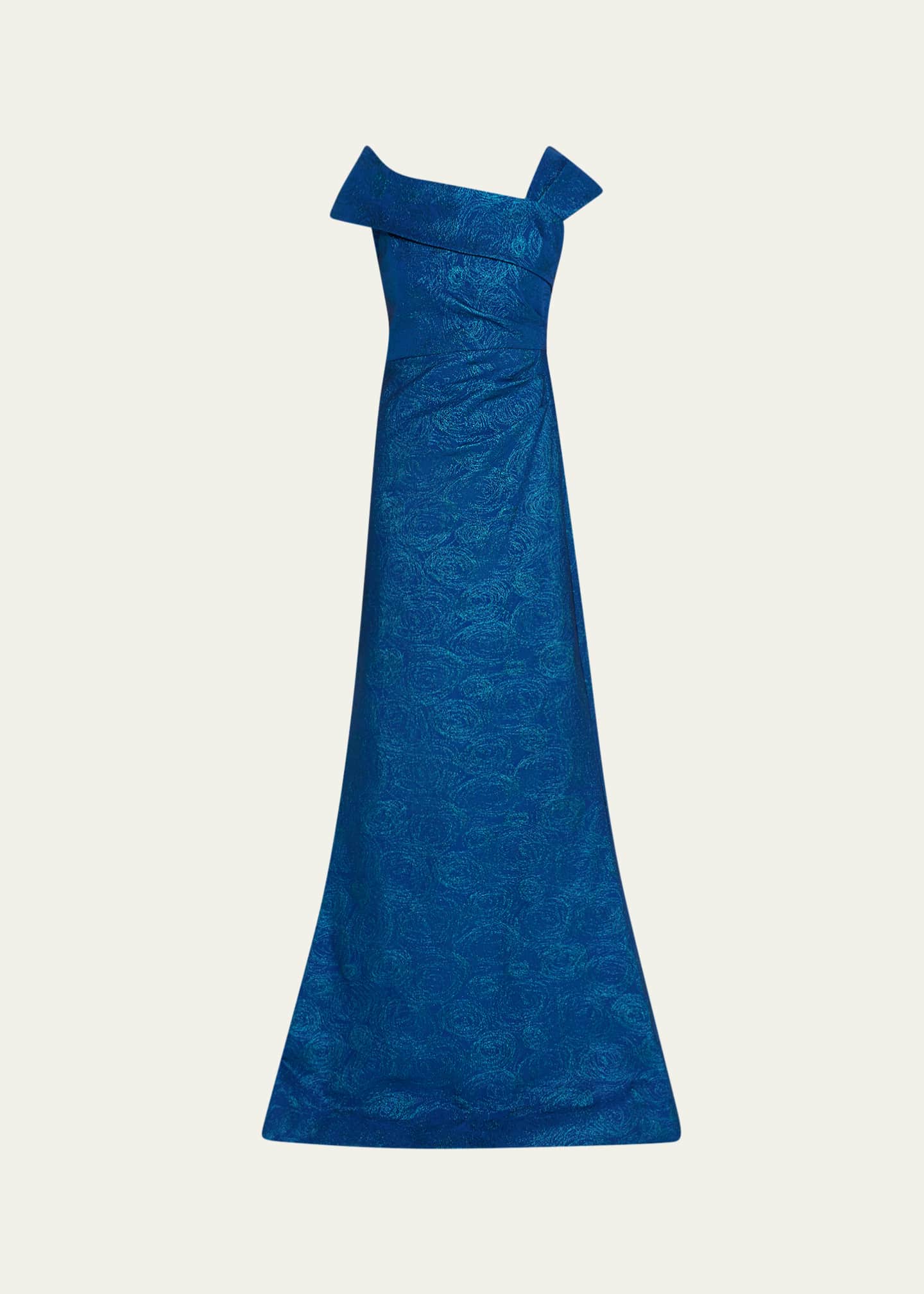 Rickie Freeman for Teri Jon Metallic Stretch Jacquard Trumpet Gown Image 1 of 5