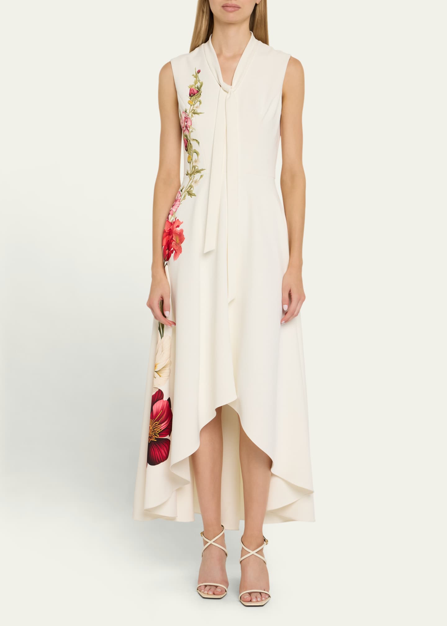 Rickie Freeman for Teri Jon Sleeveless High-Low Crepe Maxi Dress Image 2 of 5