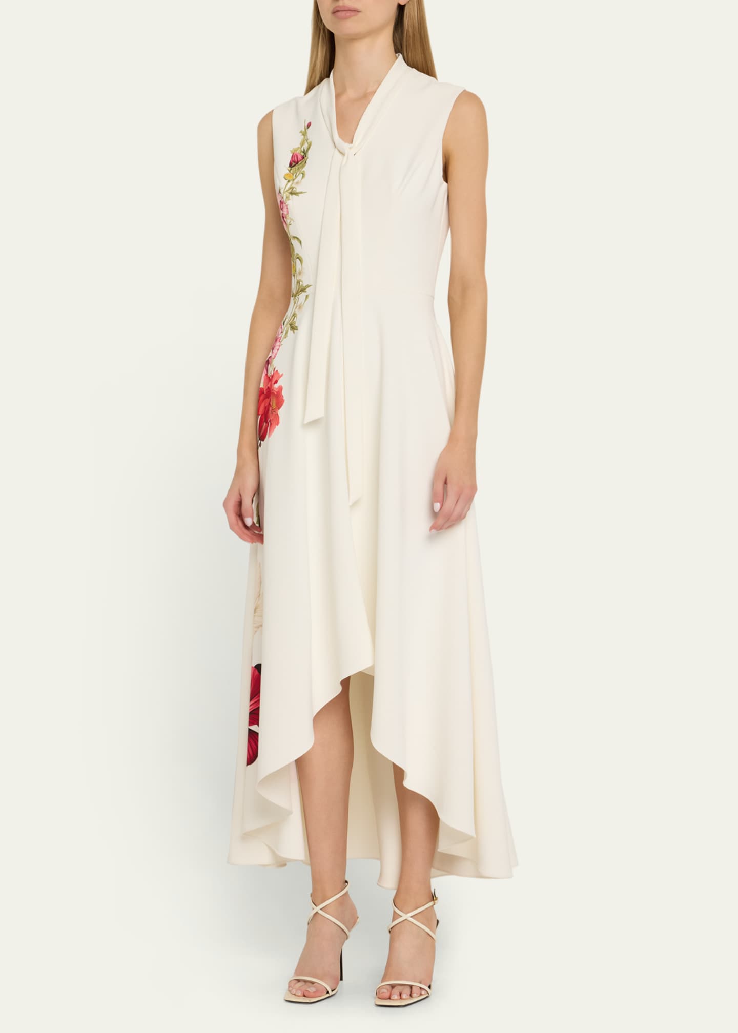Rickie Freeman for Teri Jon Sleeveless High-Low Crepe Maxi Dress Image 4 of 5