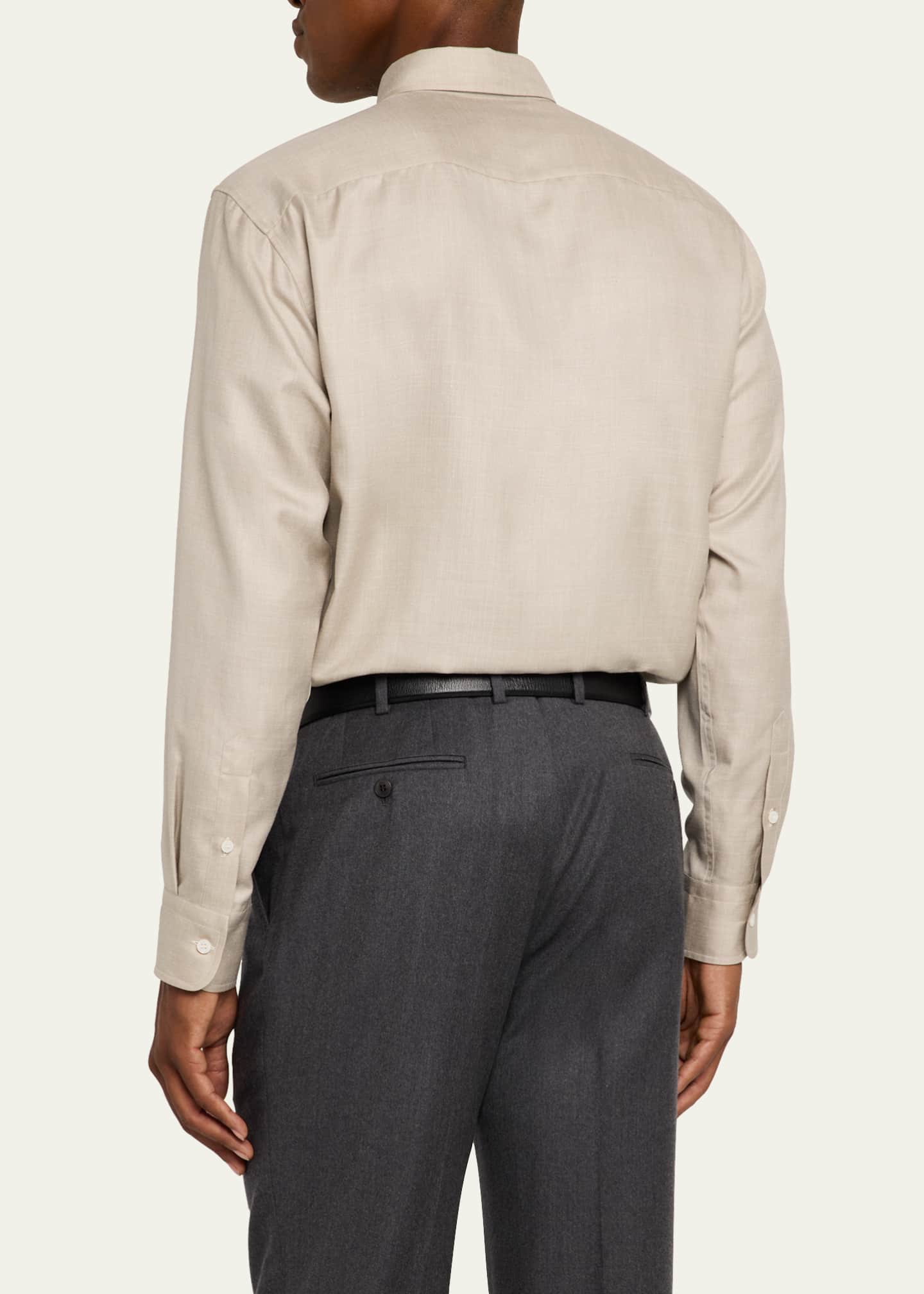Brioni Men's Silk, Linen and Cashmere Sport Shirt Image 3 of 5