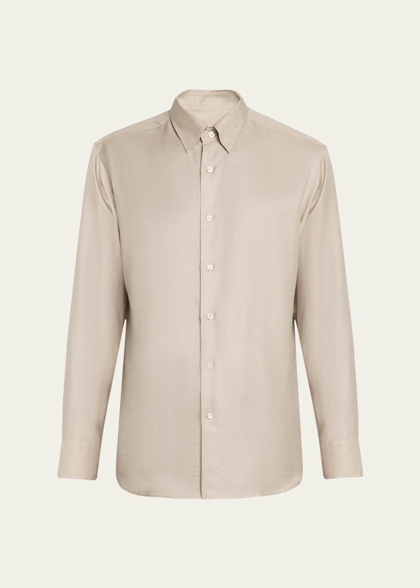 Brioni Men's Silk, Linen and Cashmere Sport Shirt Image 1 of 5