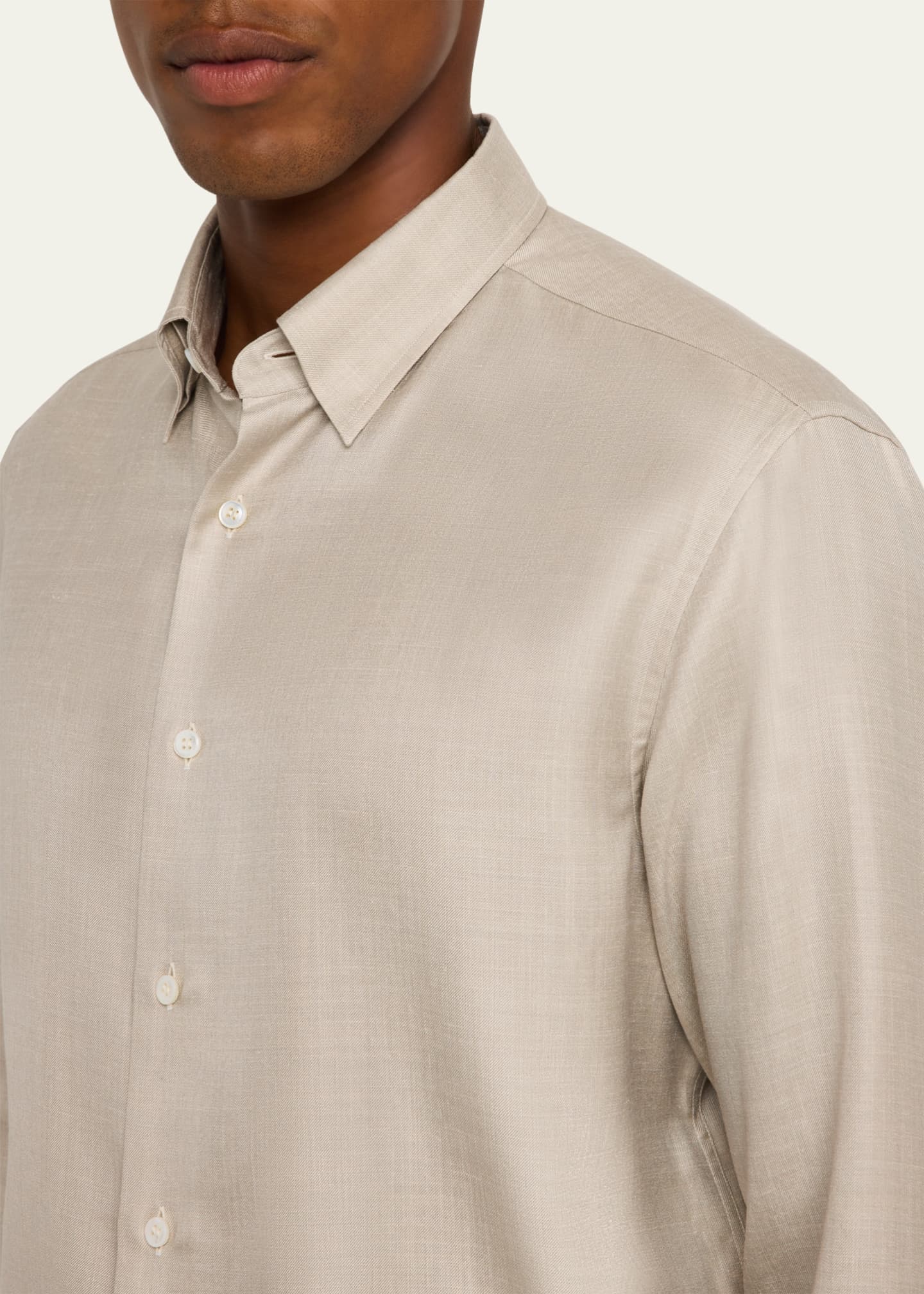 Brioni Men's Silk, Linen and Cashmere Sport Shirt Image 5 of 5