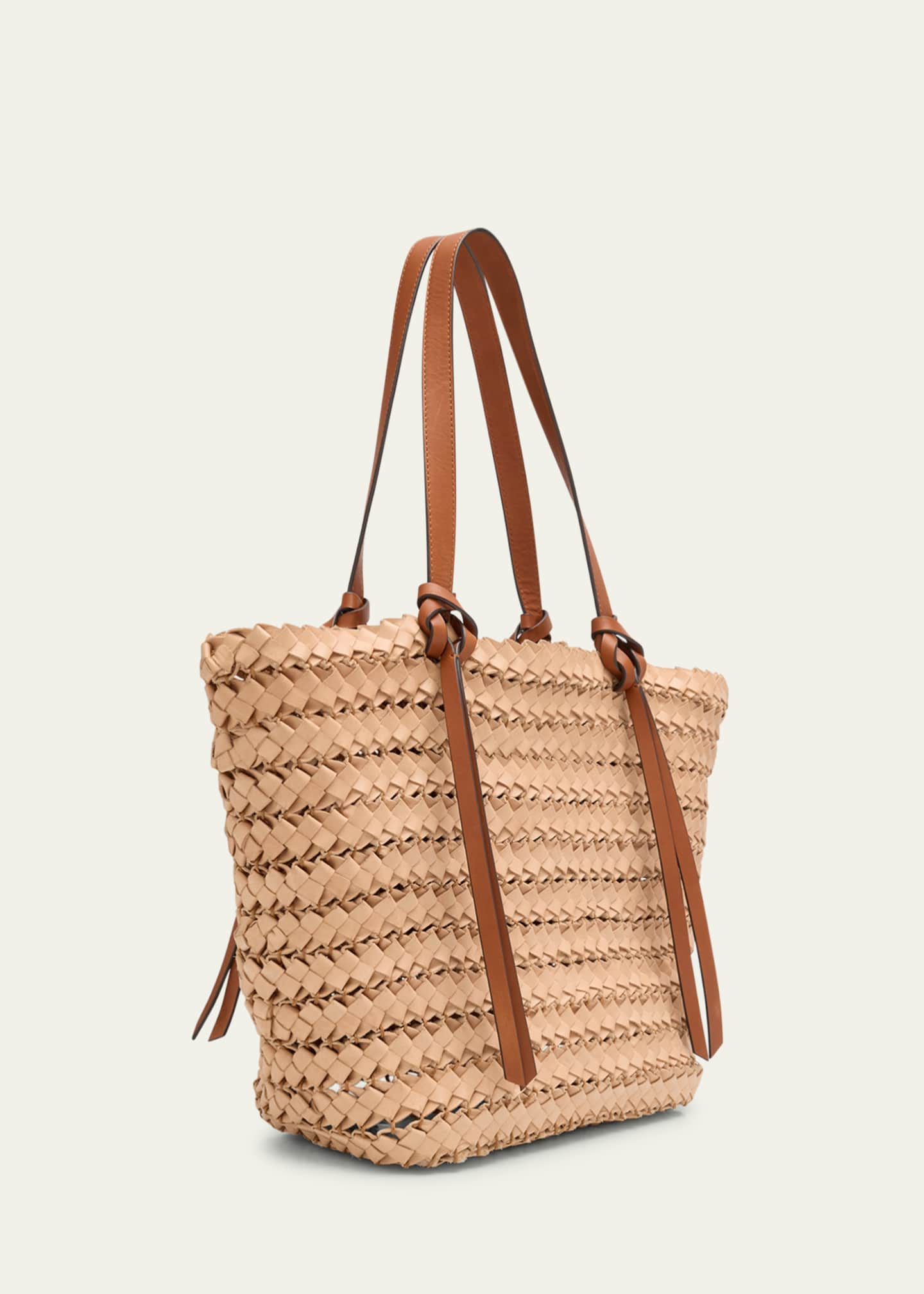 Ulla Johnson Imani Large Woven Leather Tote Bag Image 3 of 5