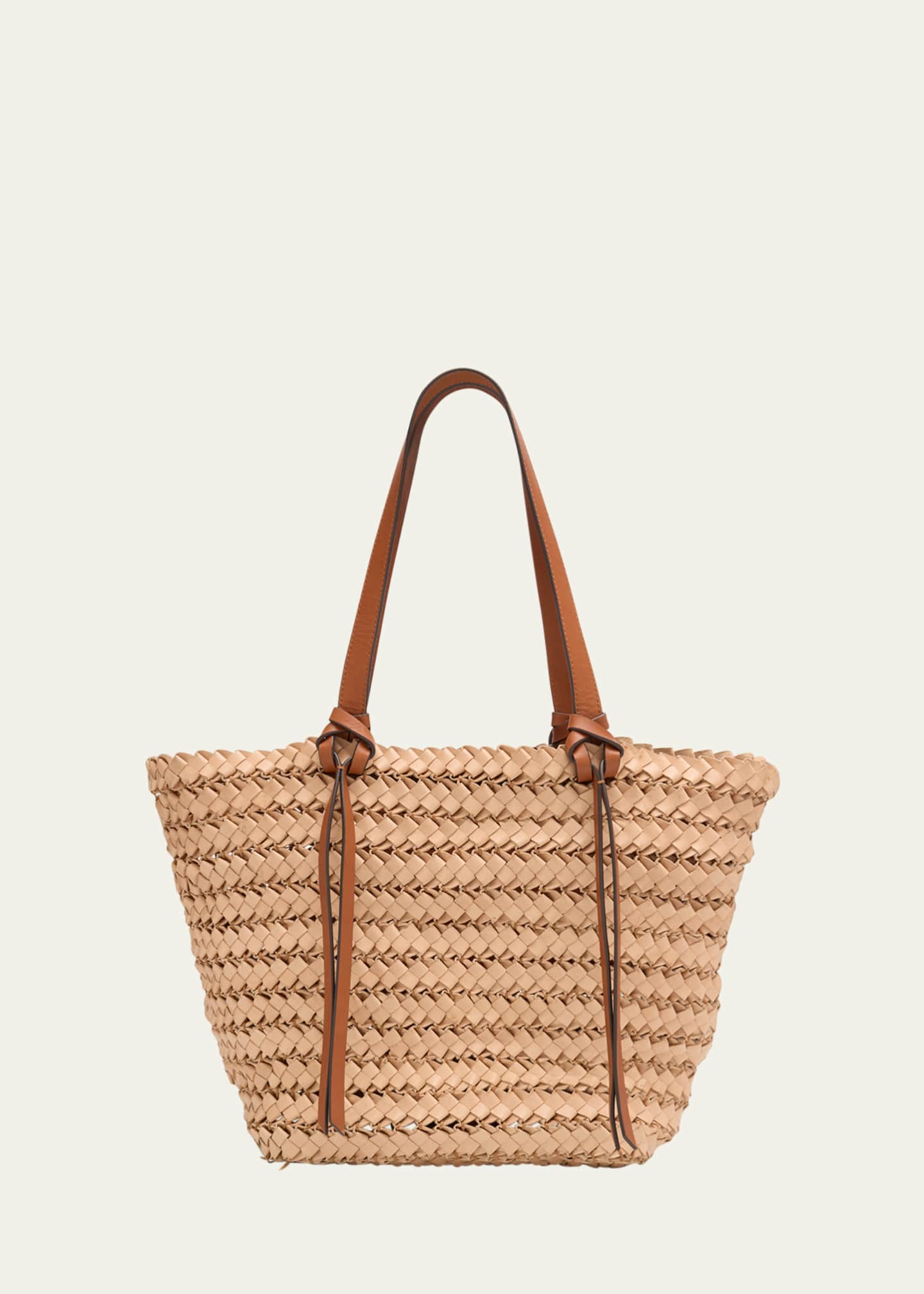 Ulla Johnson Imani Large Woven Leather Tote Bag Image 1 of 5