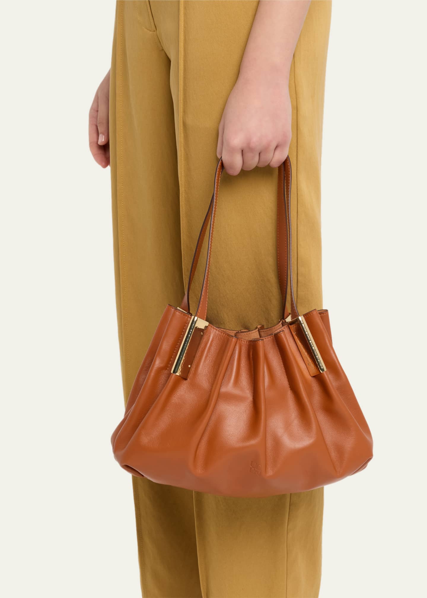 Ulla Johnson Isadora Mini Ruched Leather Tote Bag Image 2 of 6