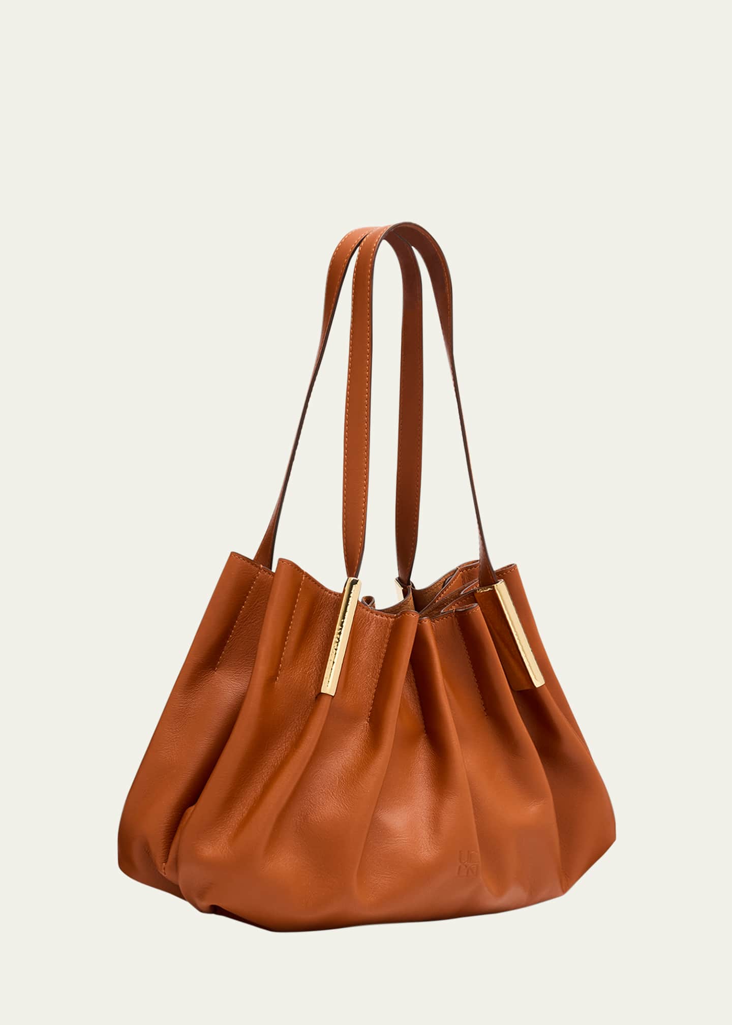 Ulla Johnson Isadora Mini Ruched Leather Tote Bag Image 3 of 6