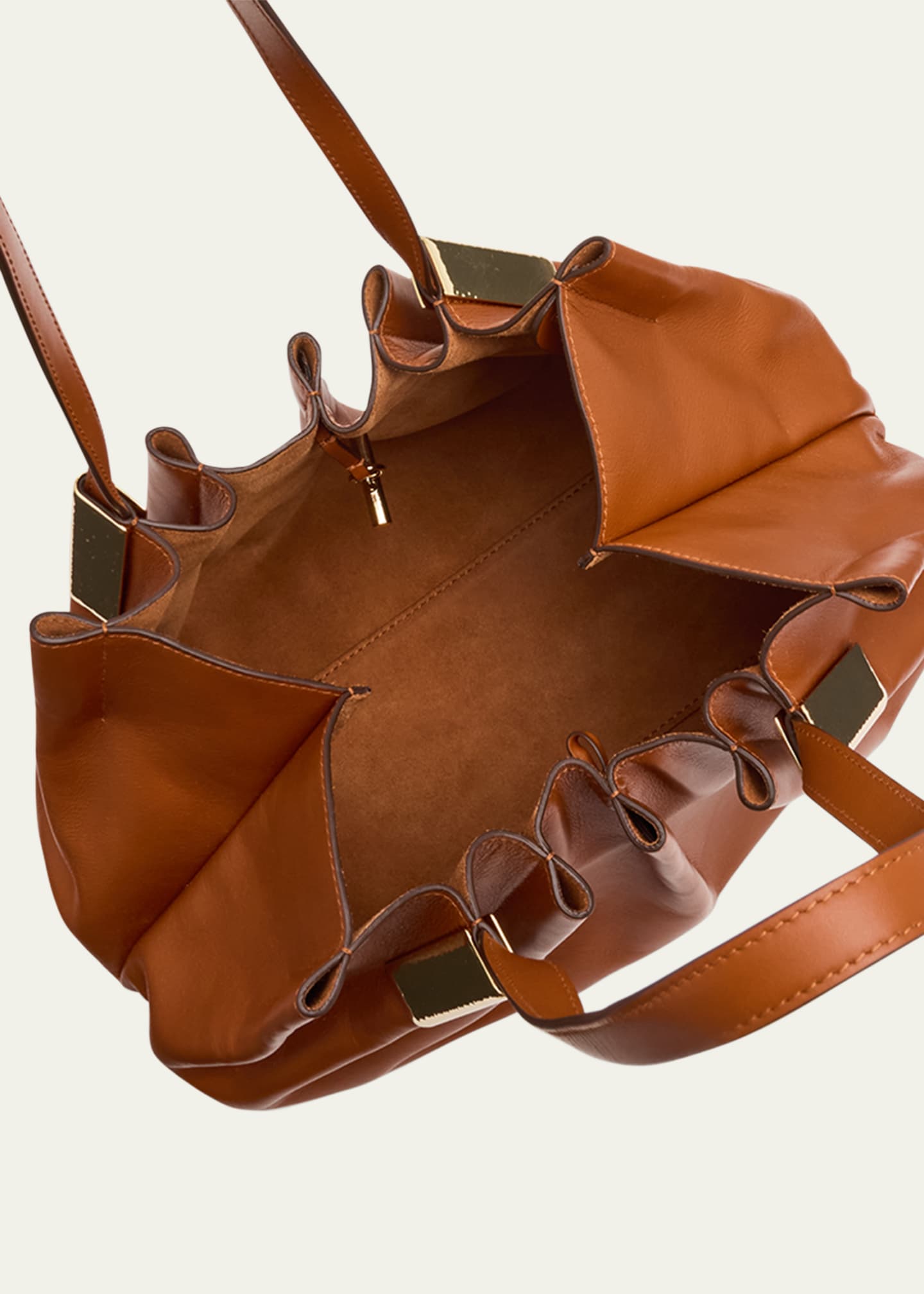 Ulla Johnson Isadora Mini Ruched Leather Tote Bag Image 4 of 6