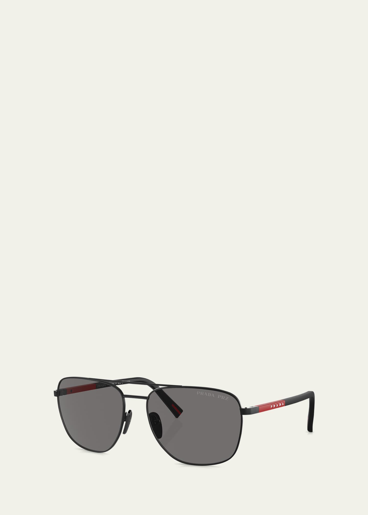 Prada Men s ps 54zs Polarized Steel Aviator Sunglasses Bergdorf Goodman