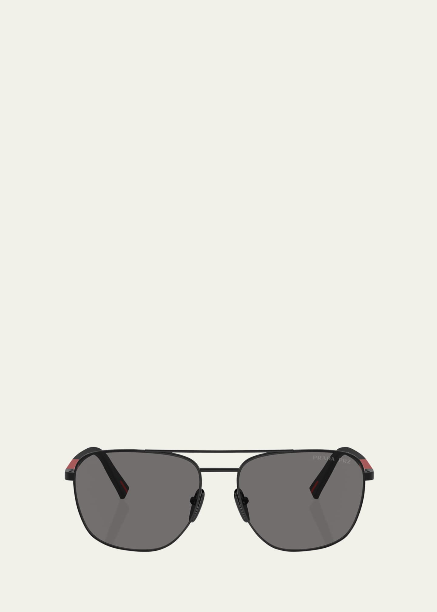 Prada Men s ps 54zs Polarized Steel Aviator Sunglasses Bergdorf Goodman