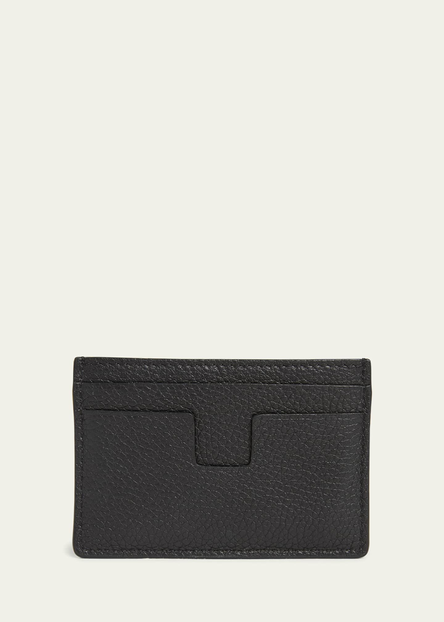 TOM FORD Men's T-Line Grained Leather Card Holder Image 4 of 4