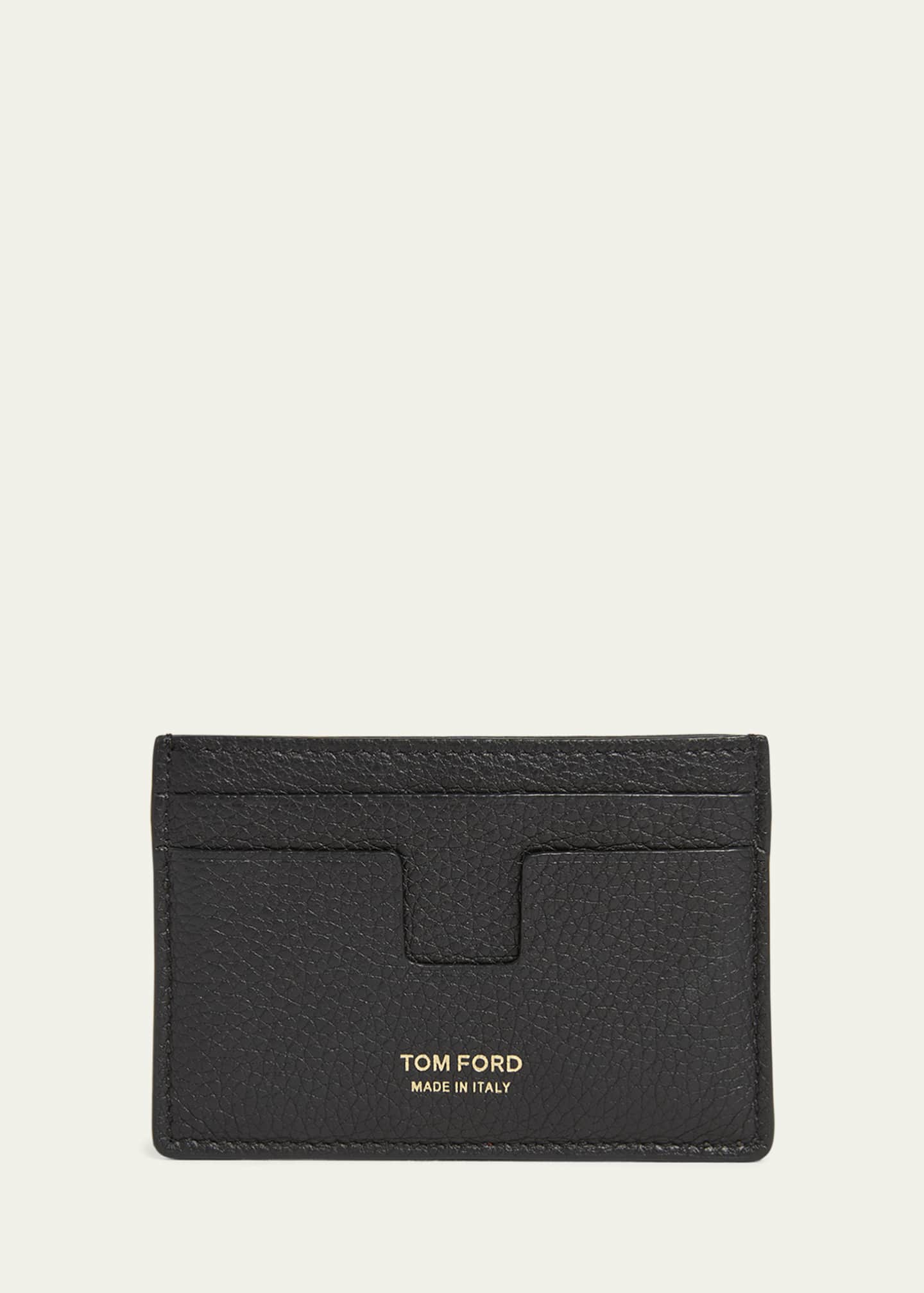 TOM FORD Men's T-Line Grained Leather Card Holder Image 1 of 4