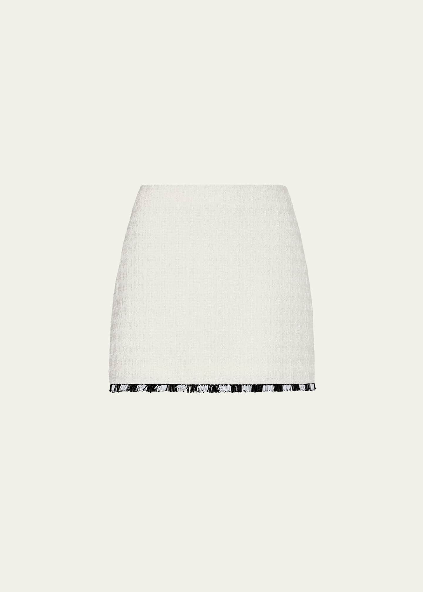 Milly Jayla Bead Fringe Tweed Mini Skirt Image 1 of 2