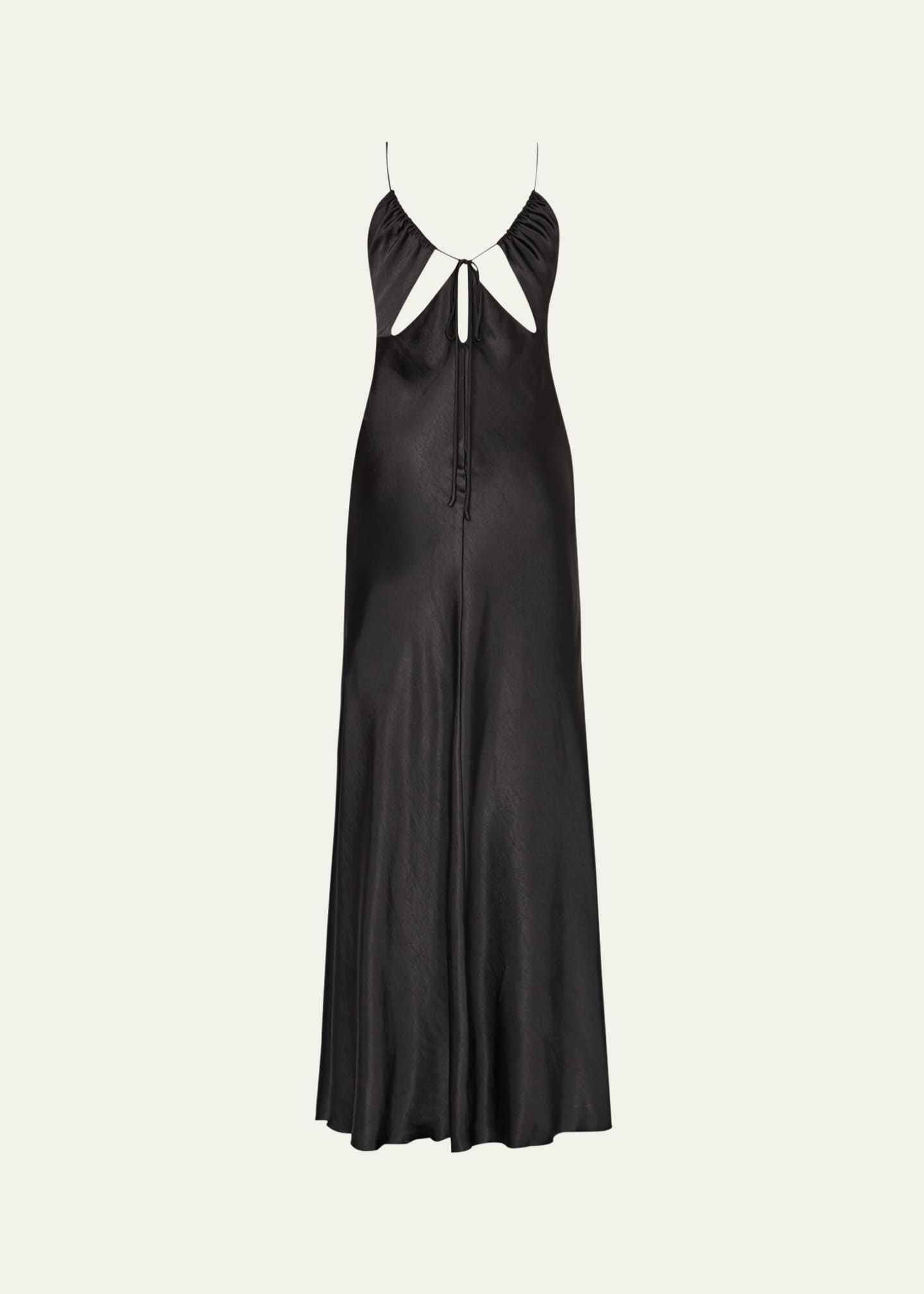 Milly Addie Cutout Hammered Satin Cami Maxi Dress Image 3 of 4