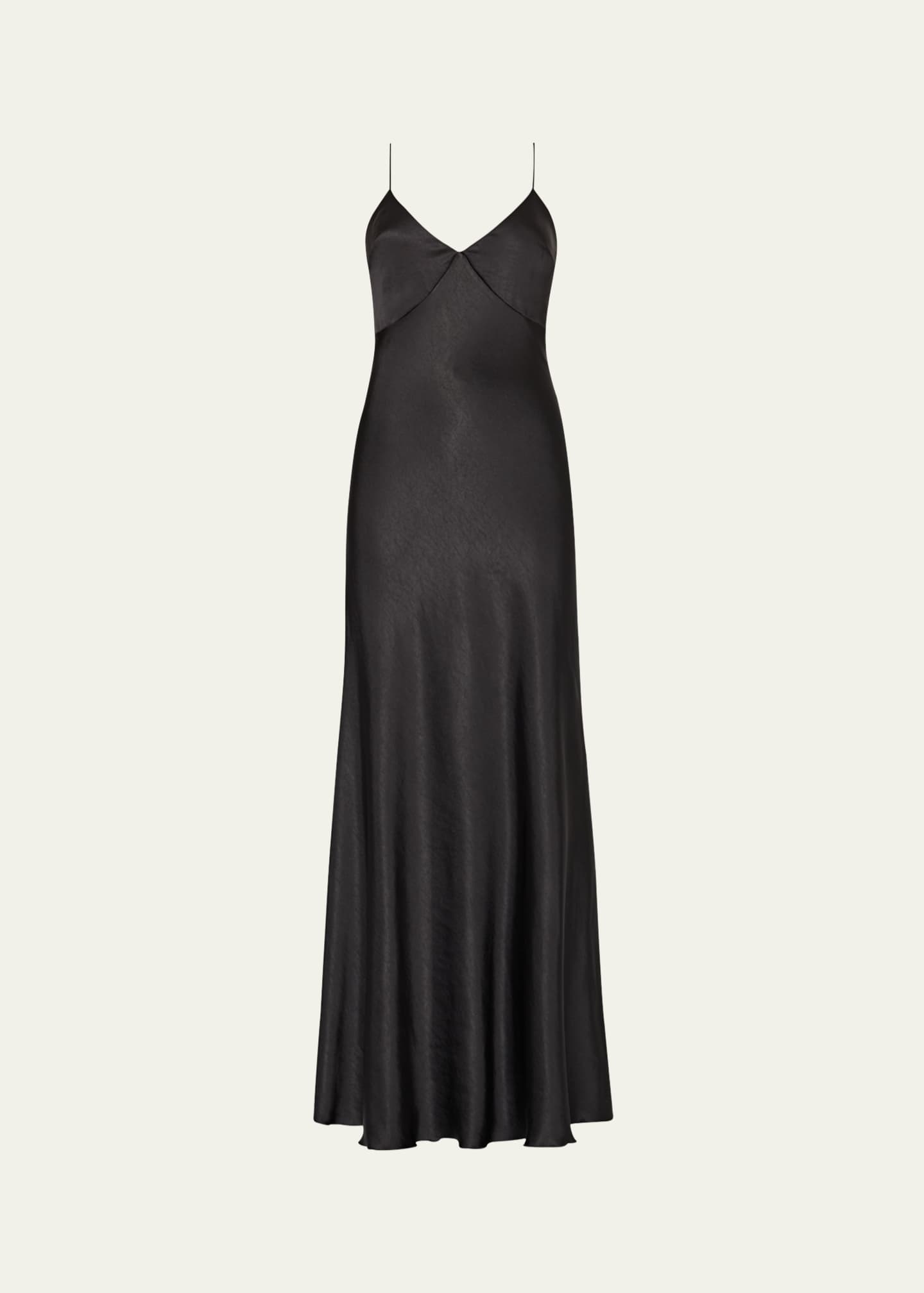 Milly Addie Cutout Hammered Satin Cami Maxi Dress Image 1 of 4