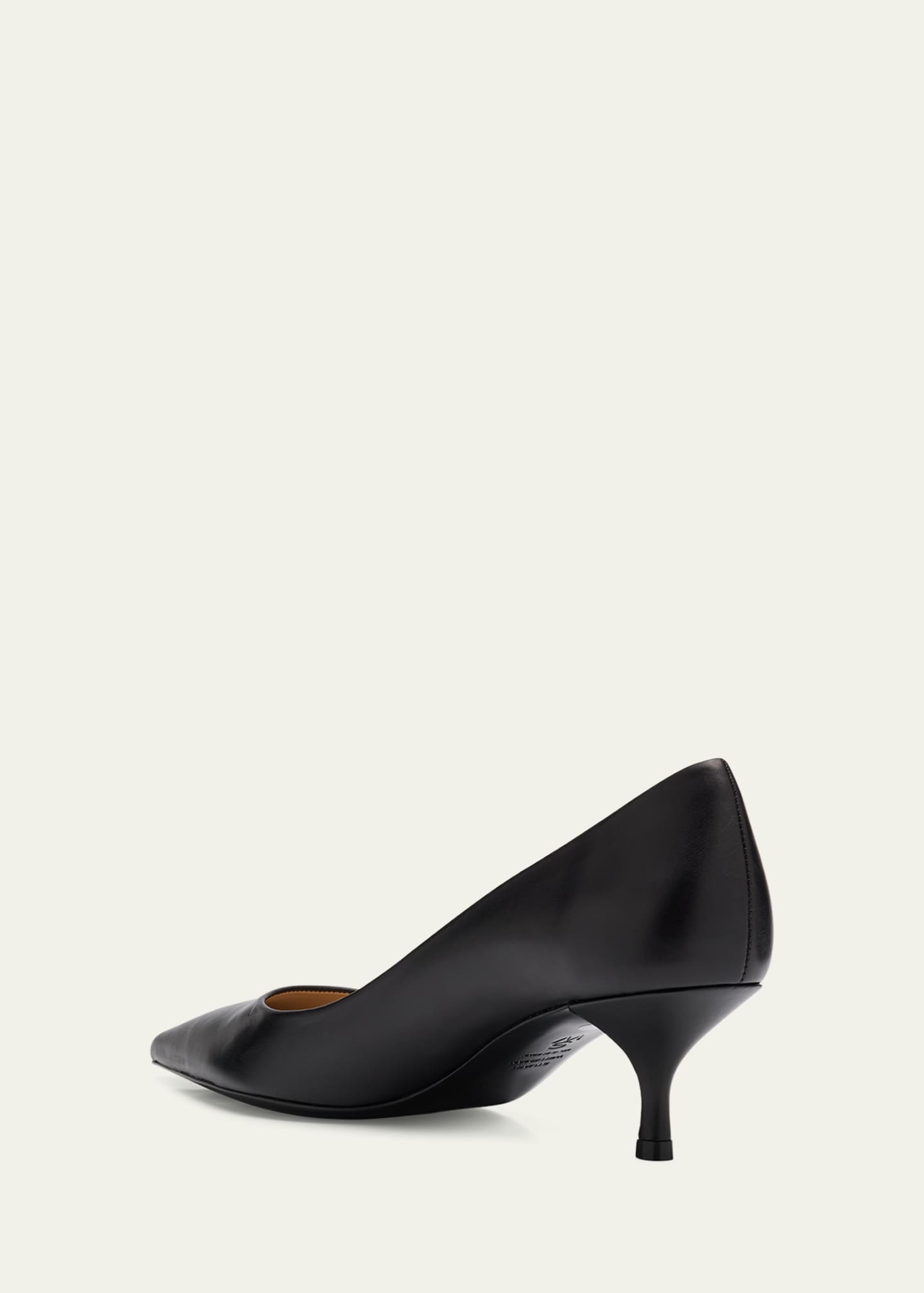 Stuart Weitzman Stuart Leather Kitten-Heel Pumps Image 4 of 6