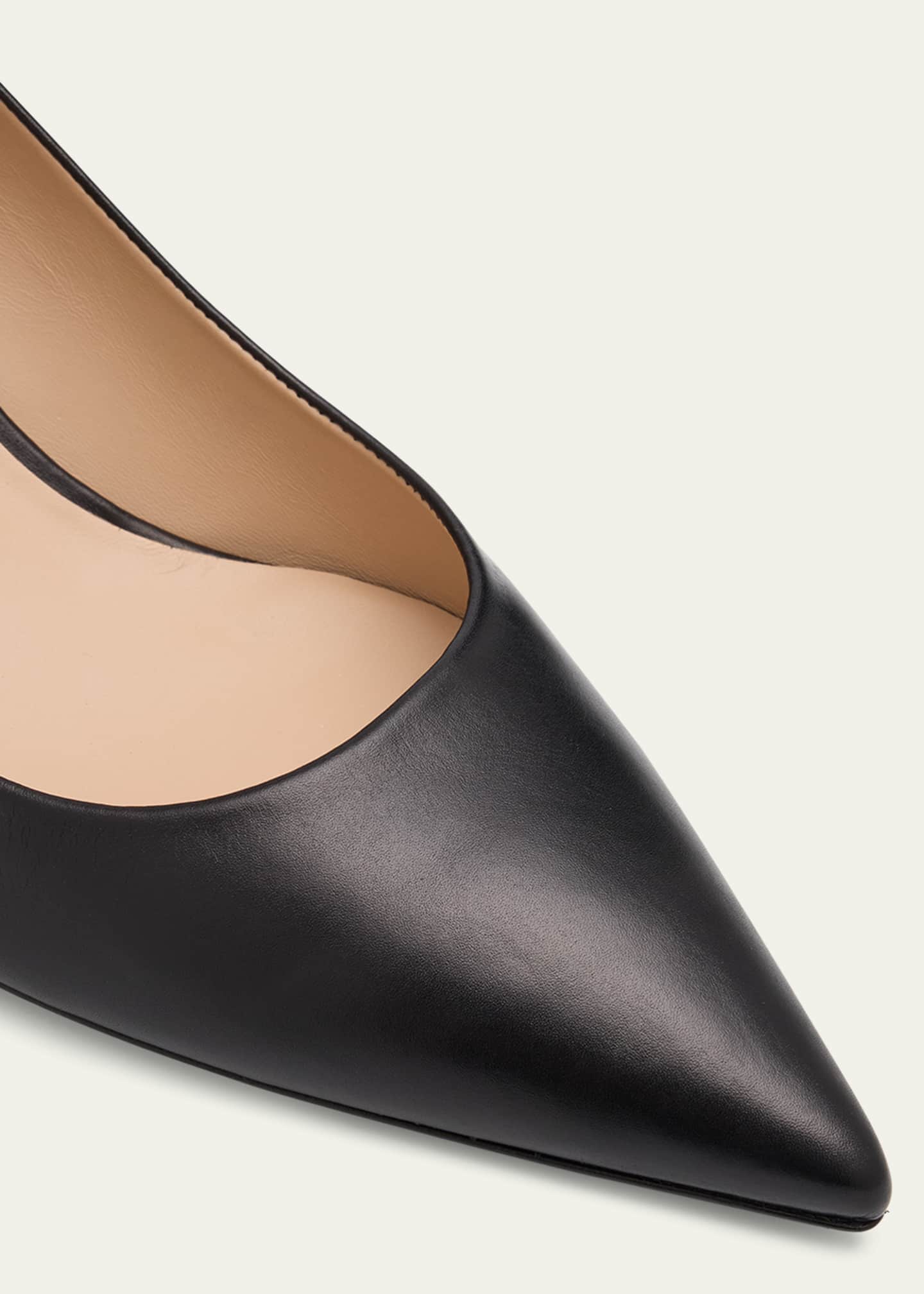 Stuart Weitzman Stuart Leather Kitten-Heel Pumps Image 5 of 6