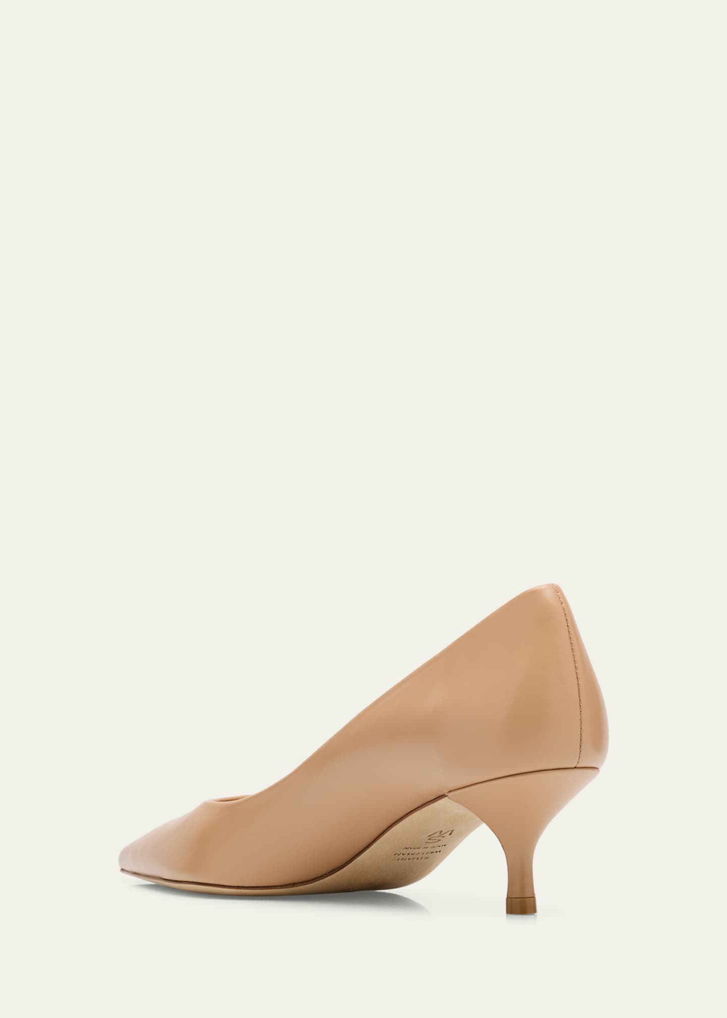 Stuart Weitzman Stuart Leather Kitten-Heel Pumps Image 4 of 6