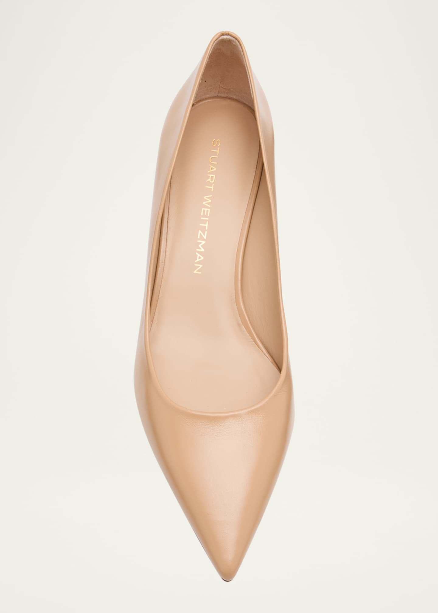 Stuart Weitzman Stuart Leather Kitten-Heel Pumps Image 6 of 6