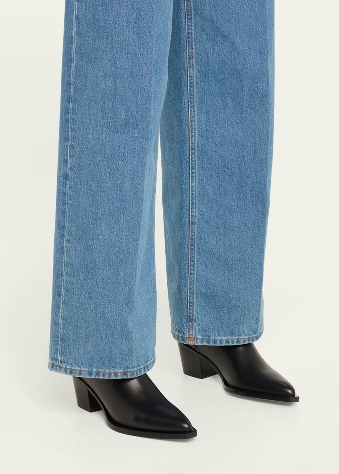 Stuart Weitzman Tate Pointed Zip Leather Booties Image 2 of 6