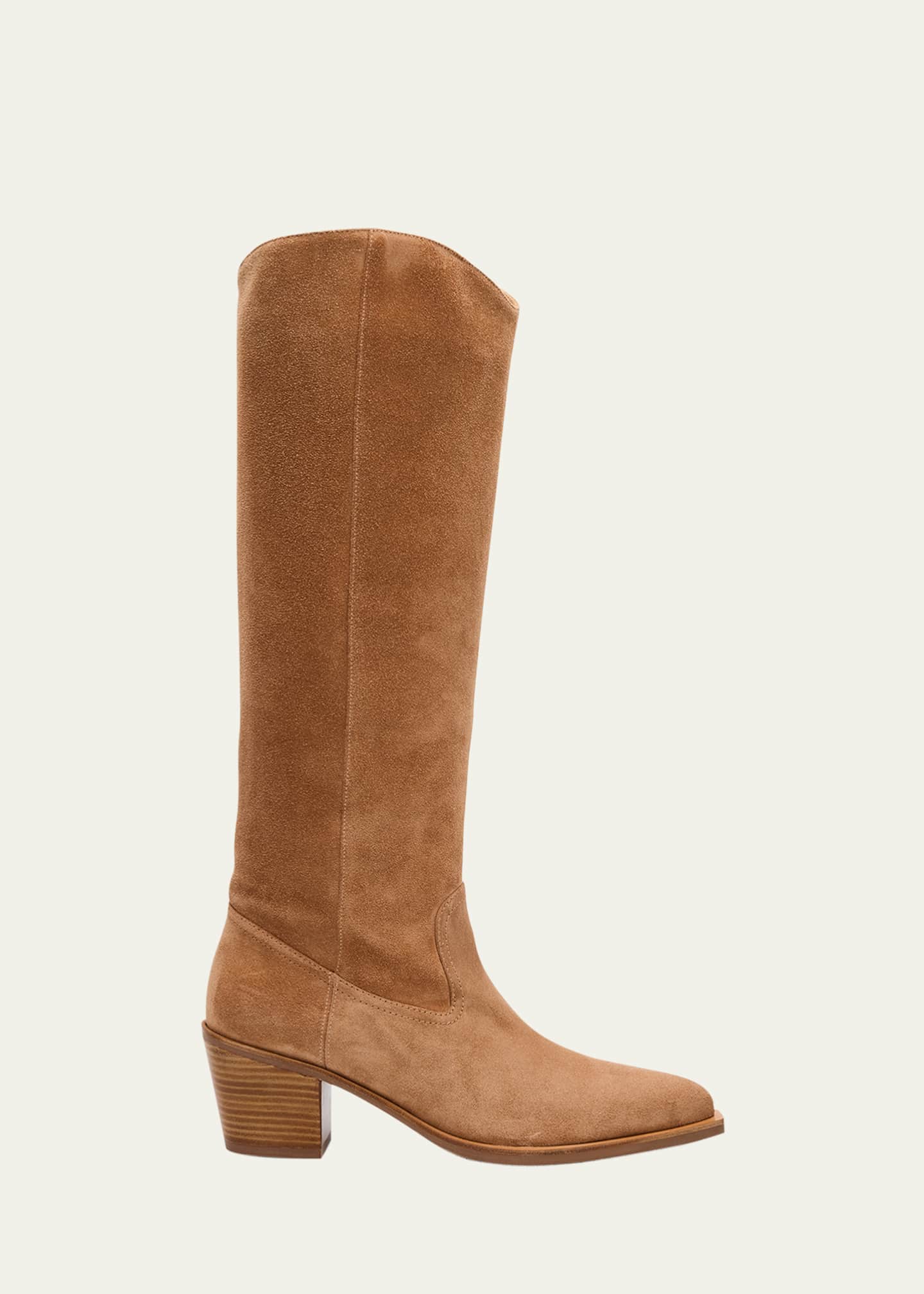 Stuart Weitzman Tate Knee-High Pointed Suede Boots Image 1 of 6