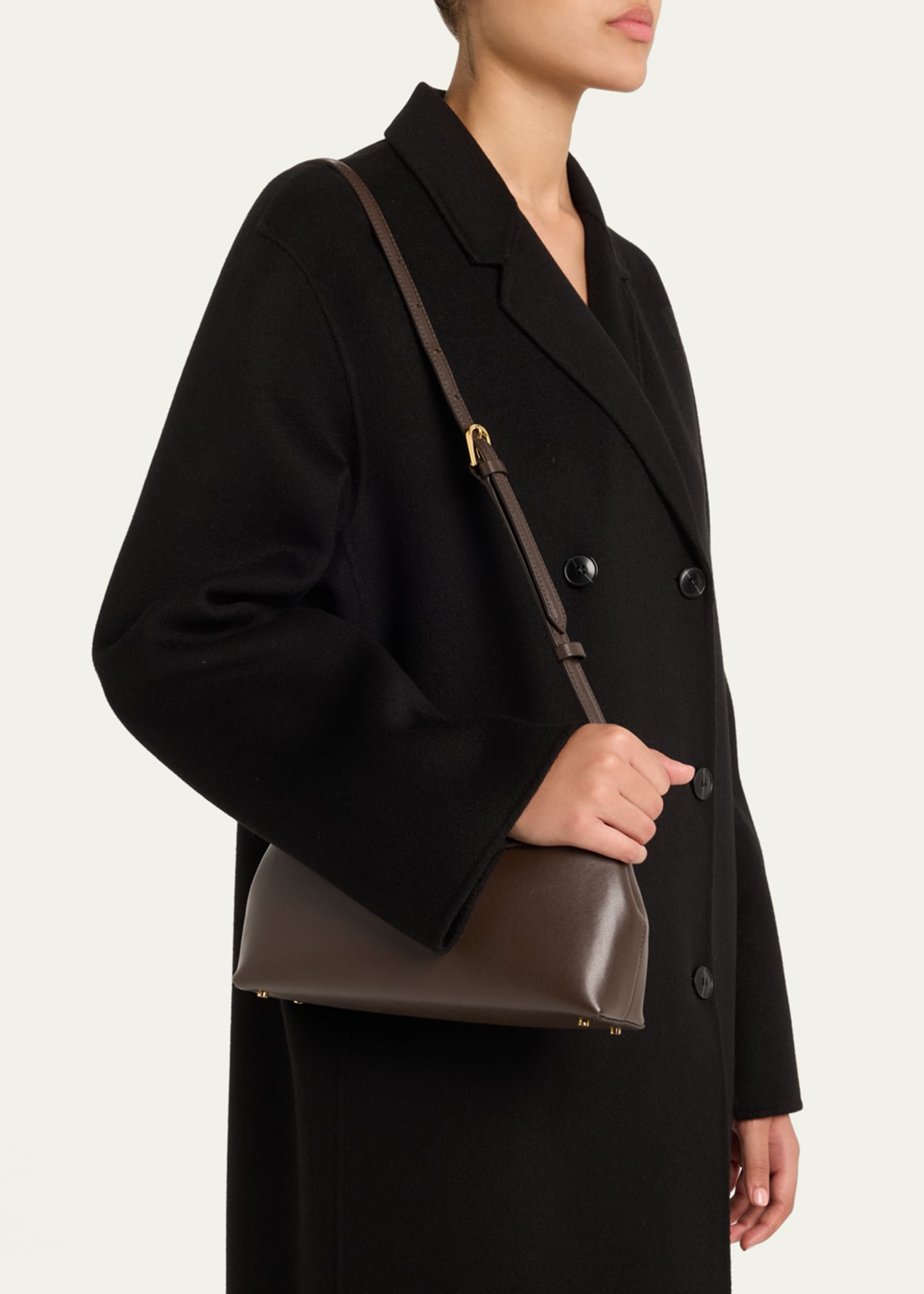 Toteme T Lock Flap Leather Clutch Bag Image 2 of 5