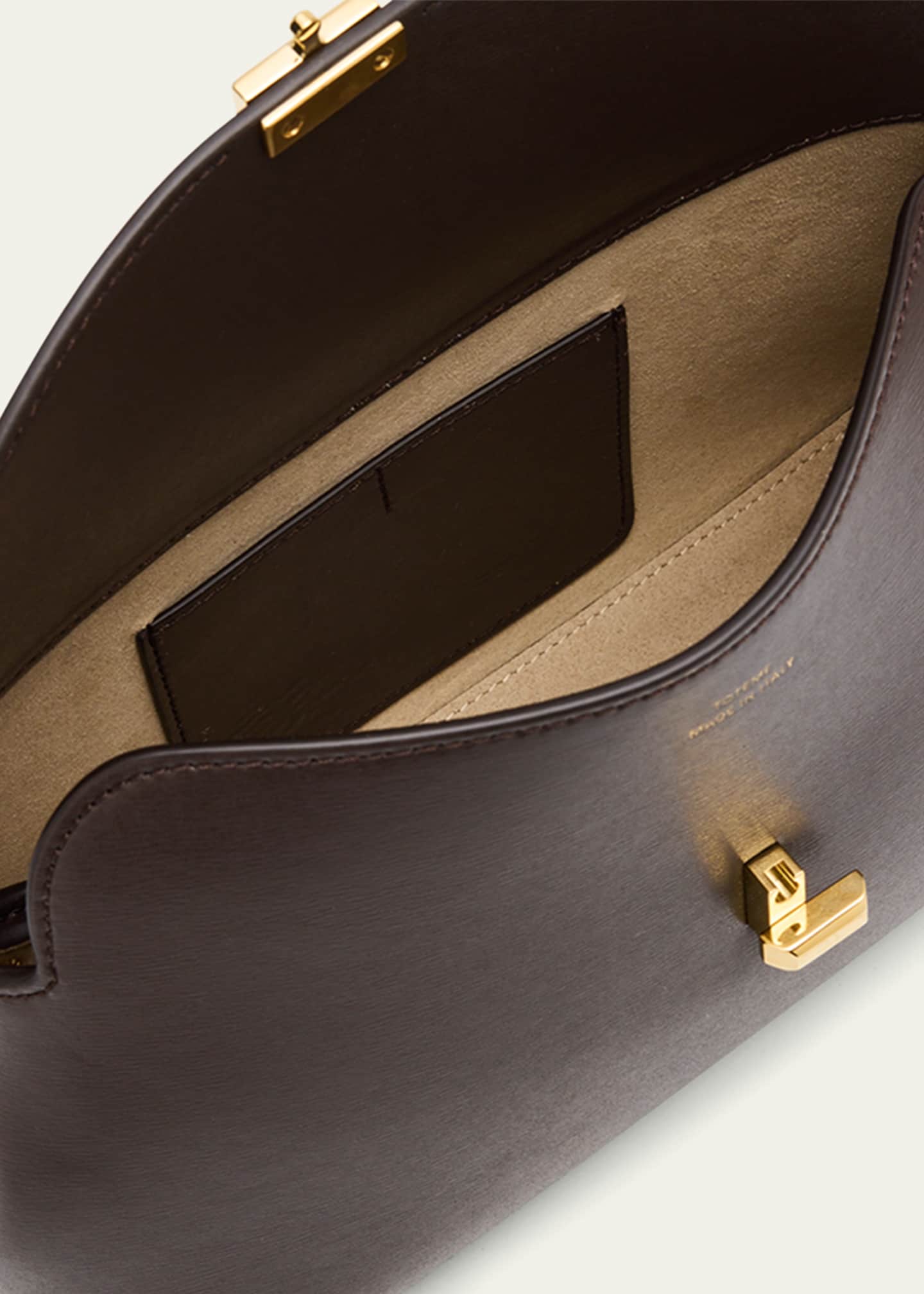 Toteme T Lock Flap Leather Clutch Bag Image 4 of 5