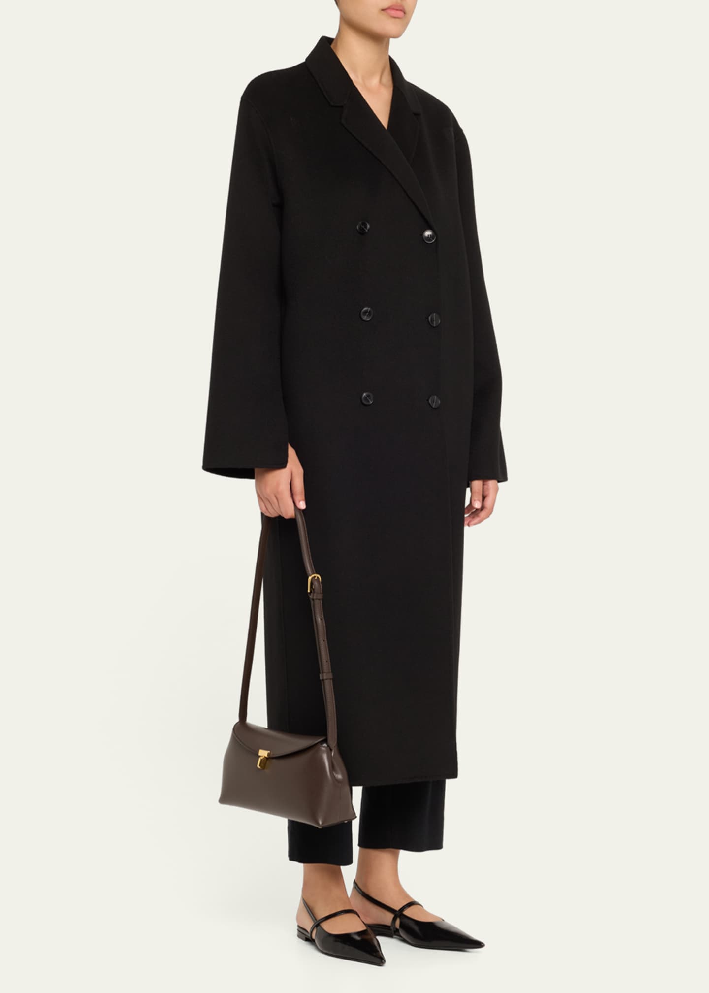 Toteme T Lock Flap Leather Clutch Bag Image 5 of 5