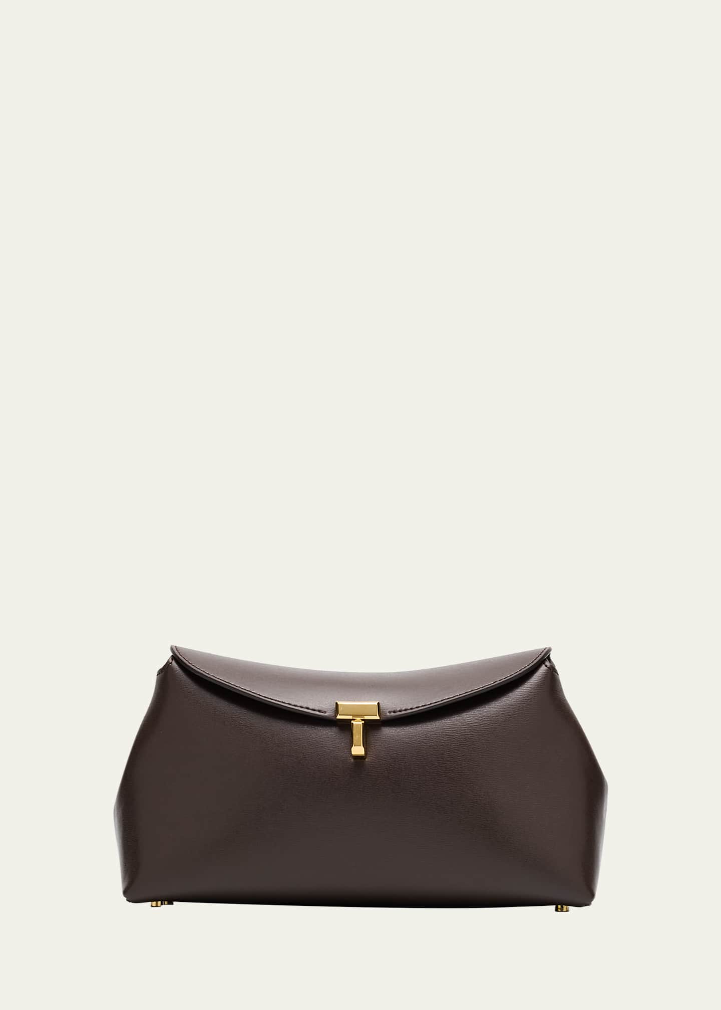 Toteme T Lock Flap Leather Clutch Bag Image 1 of 5