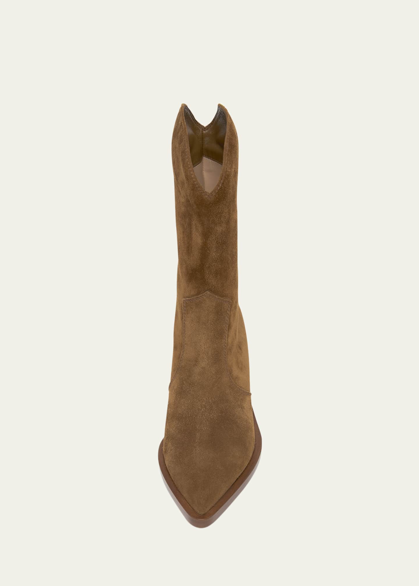 Gianvito Rossi Suede Short Western Boots Image 5 of 6