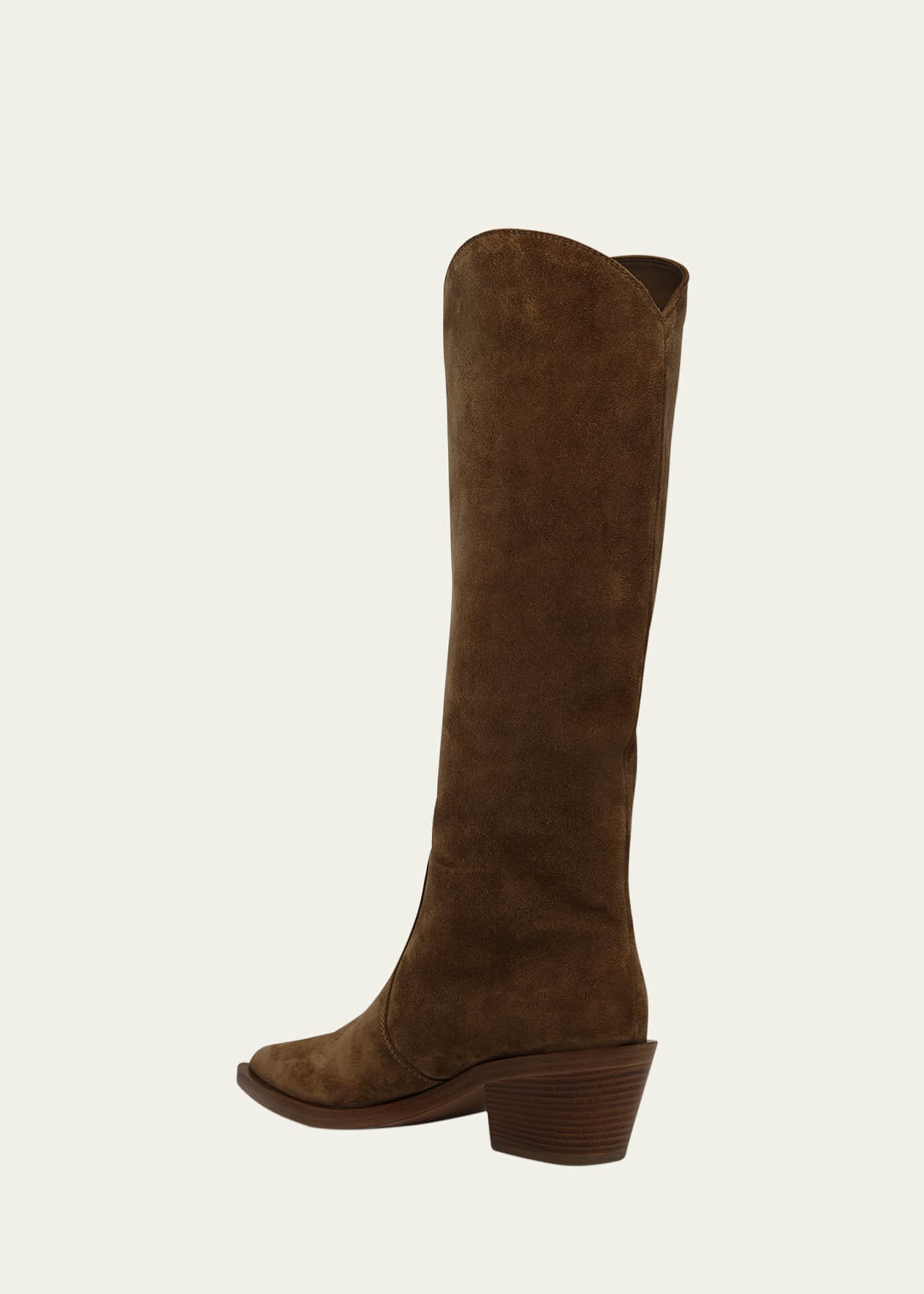 Gianvito Rossi Suede Tall Western Boots Image 4 of 6