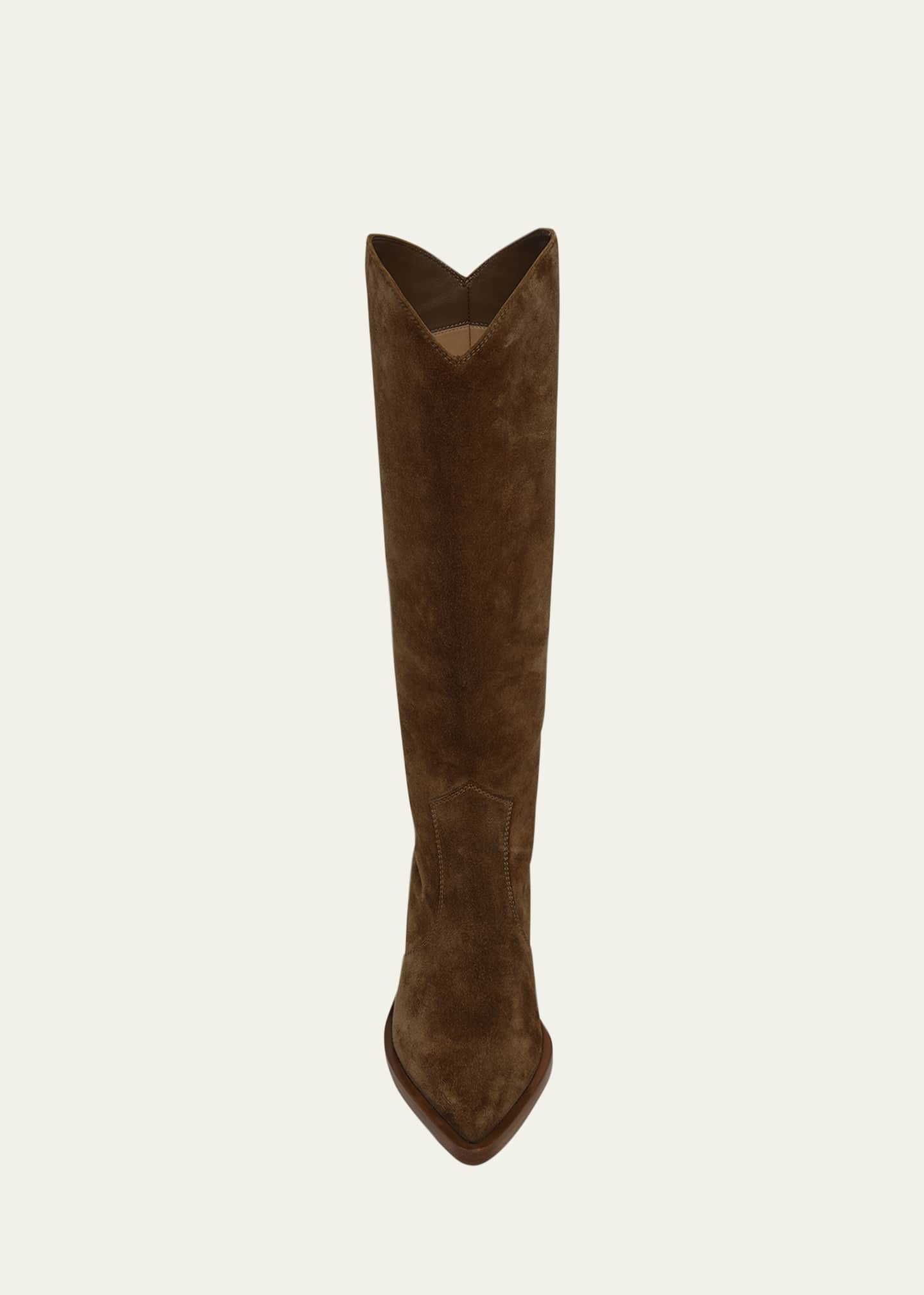 Gianvito Rossi Suede Tall Western Boots Image 5 of 6