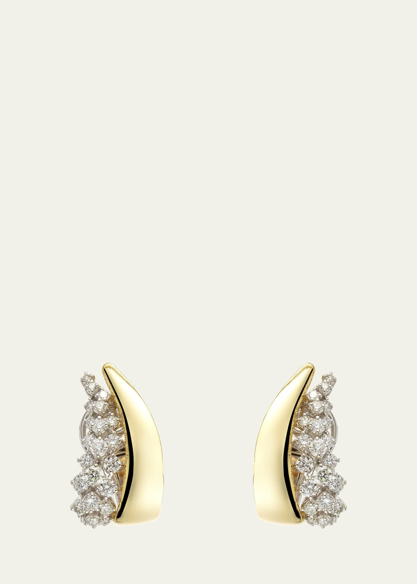 Yeprem 18K Yellow and White Gold Diamond Earring, Single Image 1 of 2