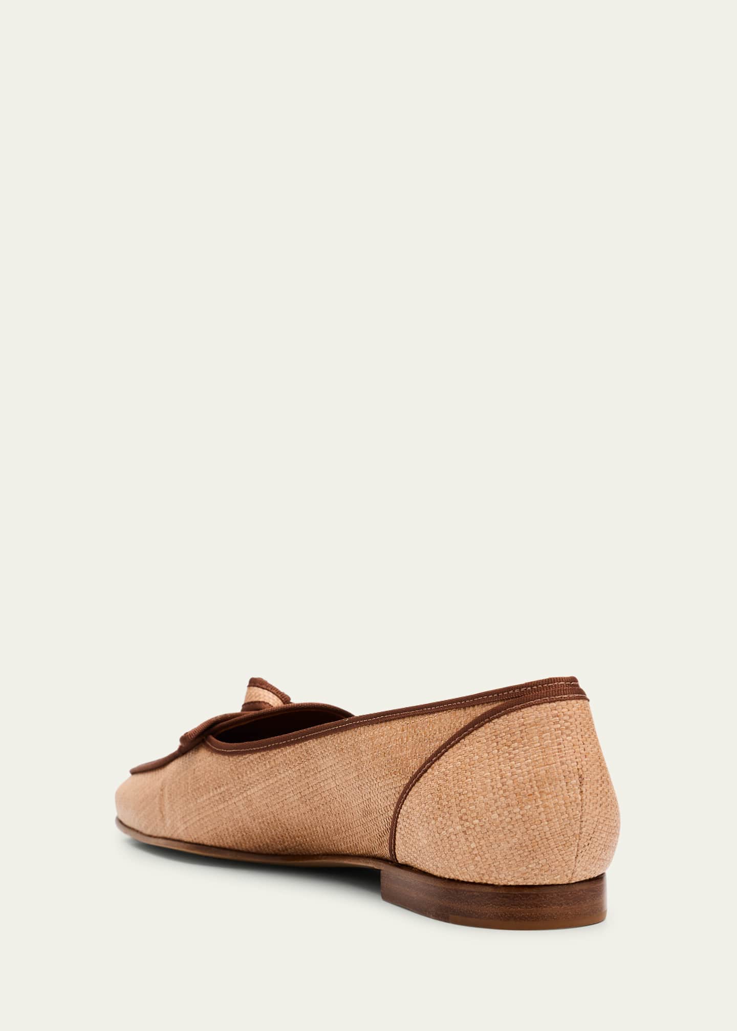 Alexandre Birman Grosgrain Raffia Bow Loafers Image 4 of 6