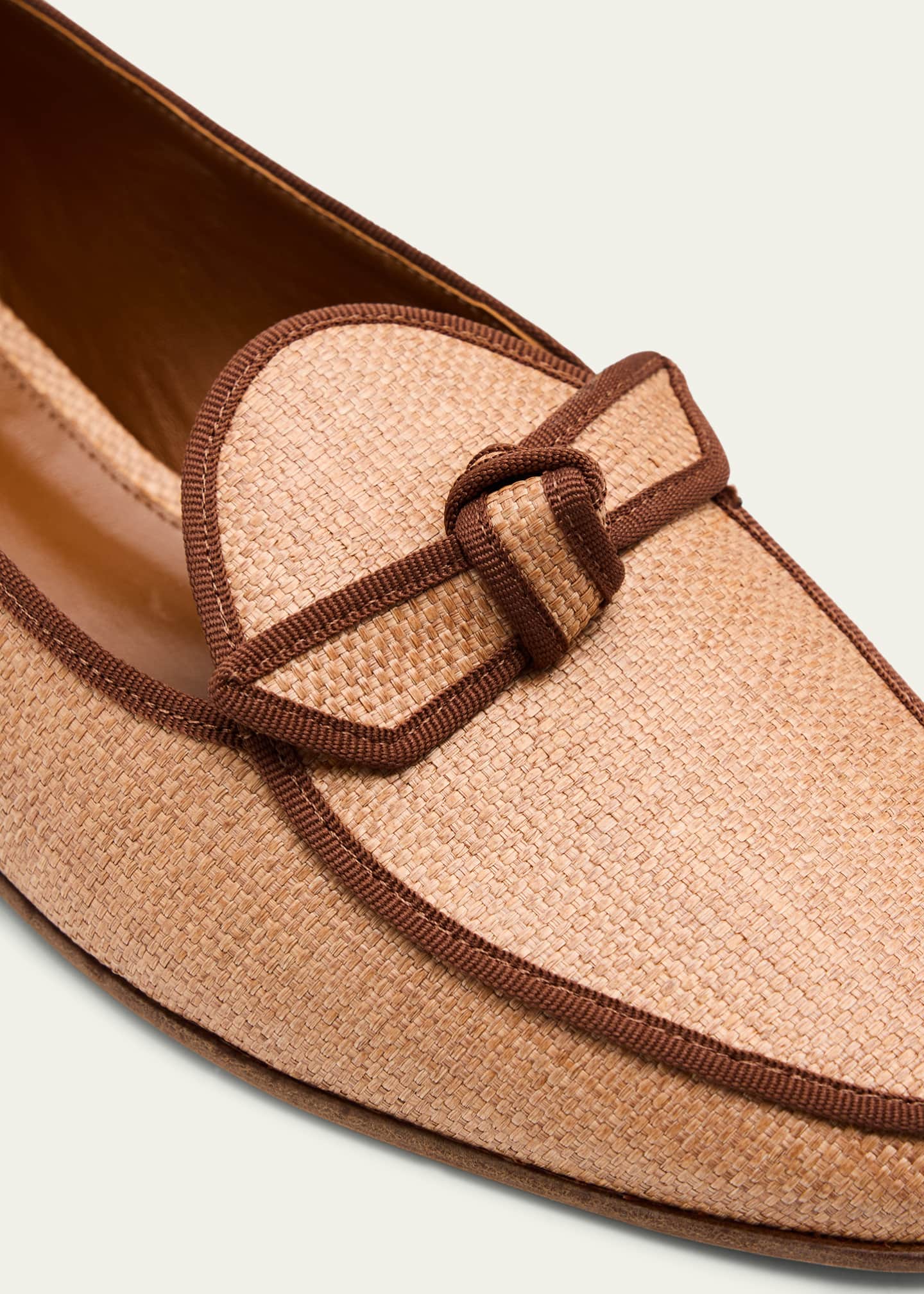 Alexandre Birman Grosgrain Raffia Bow Loafers Image 5 of 6