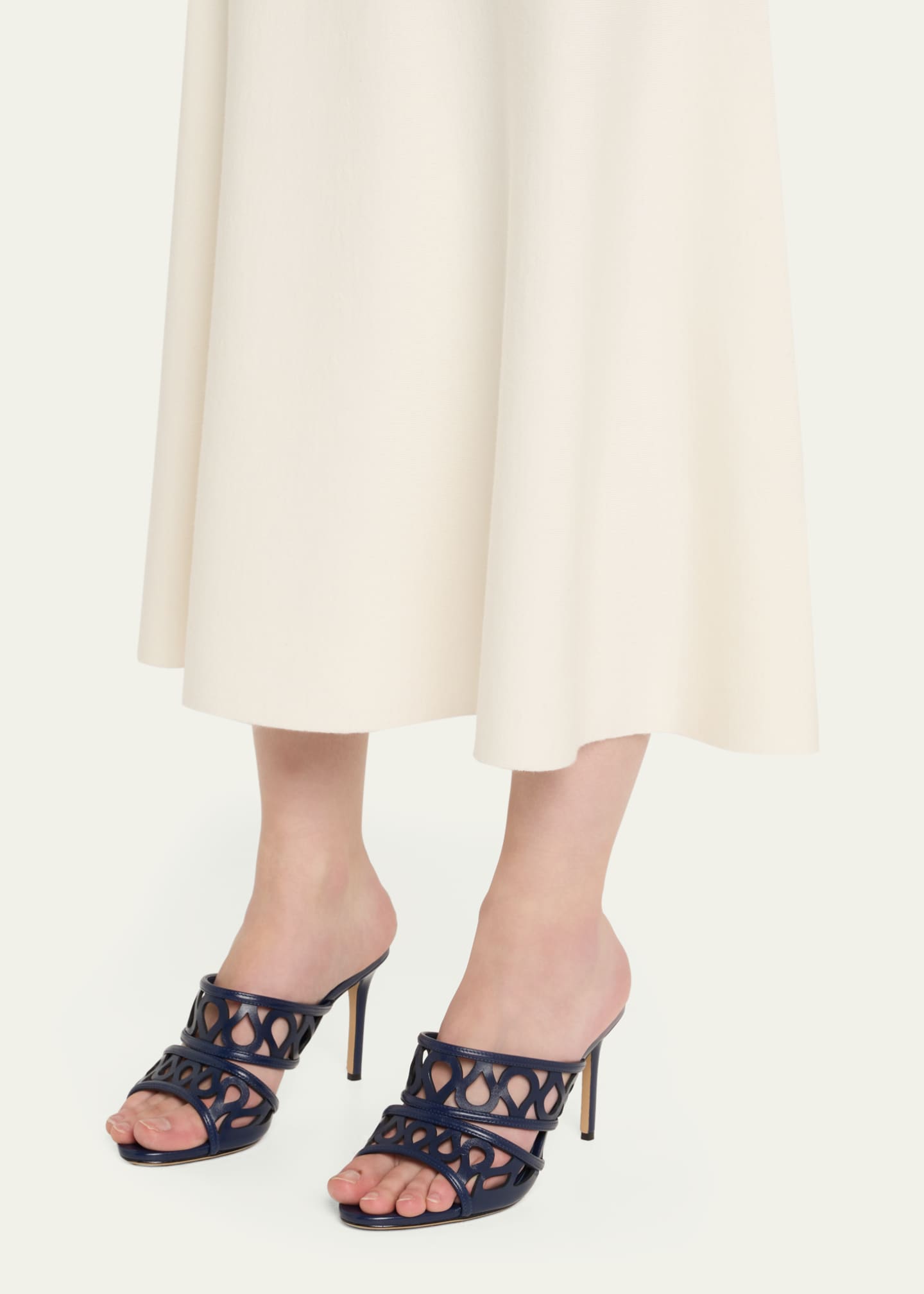 Alexandre Birman Dakota Cutout Leather Mule Sandals Image 2 of 6