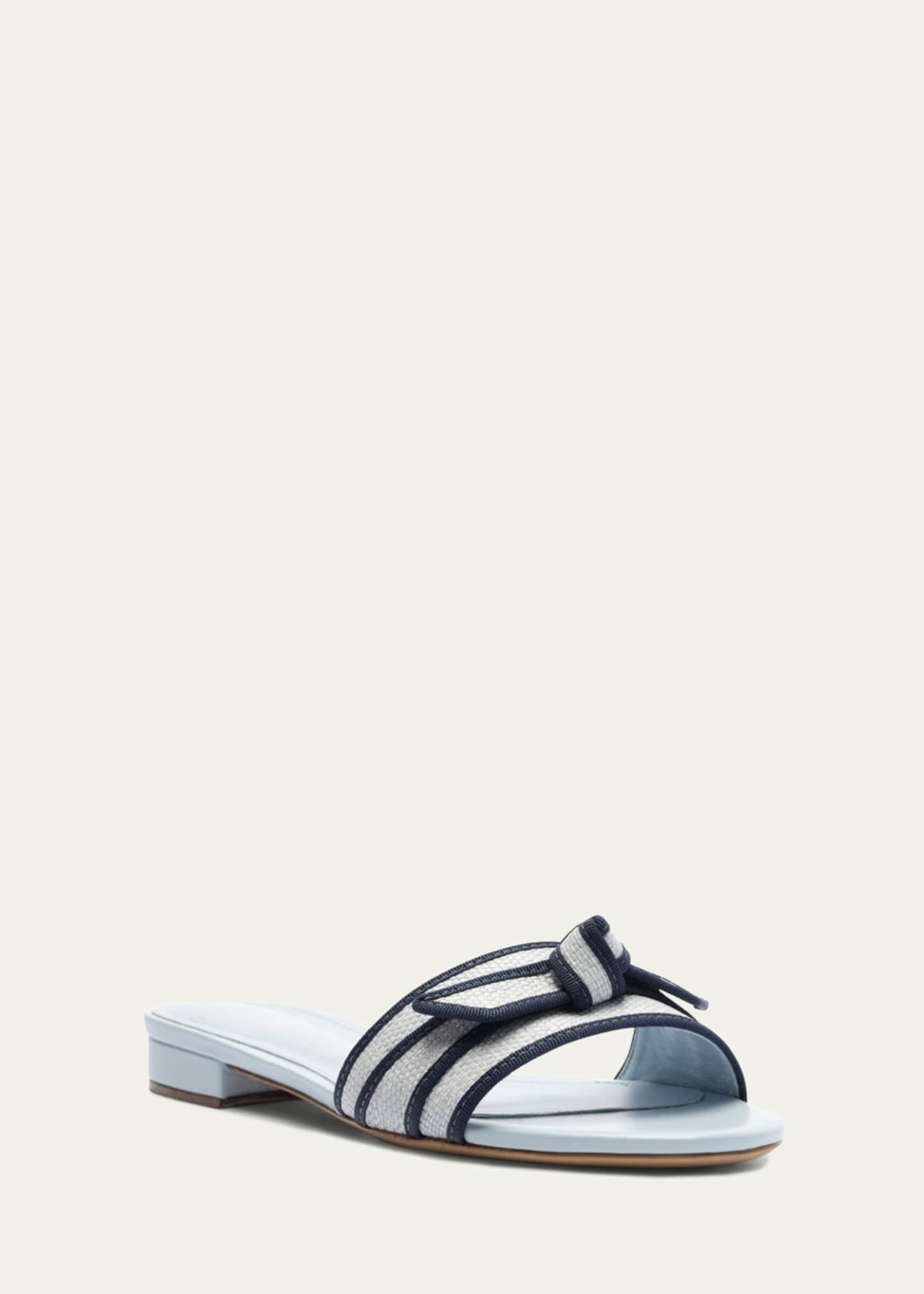 Alexandre Birman Raffia Knot Flat Slide Sandals Image 2 of 5