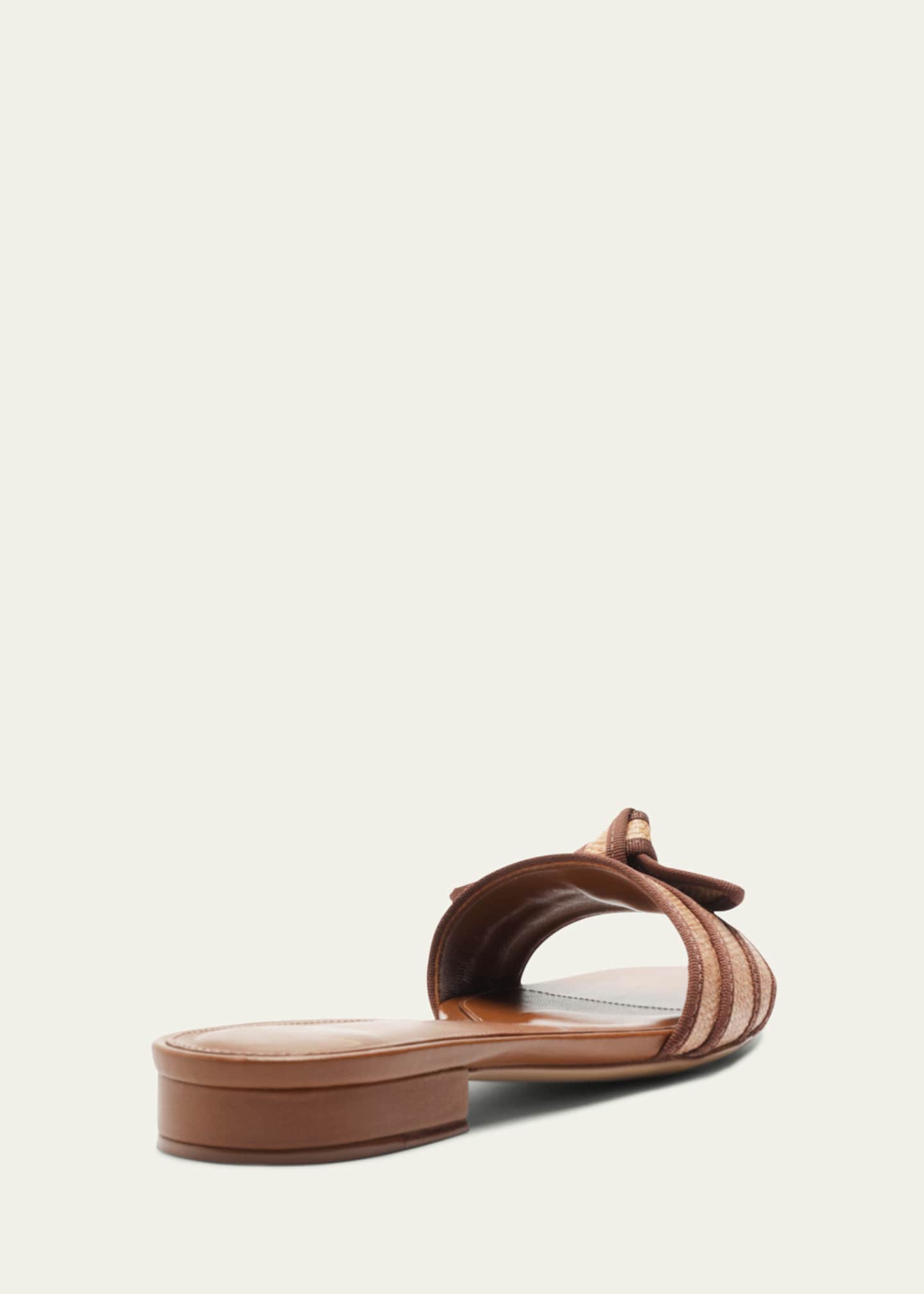 Alexandre Birman Raffia Knot Flat Slide Sandals Image 3 of 5