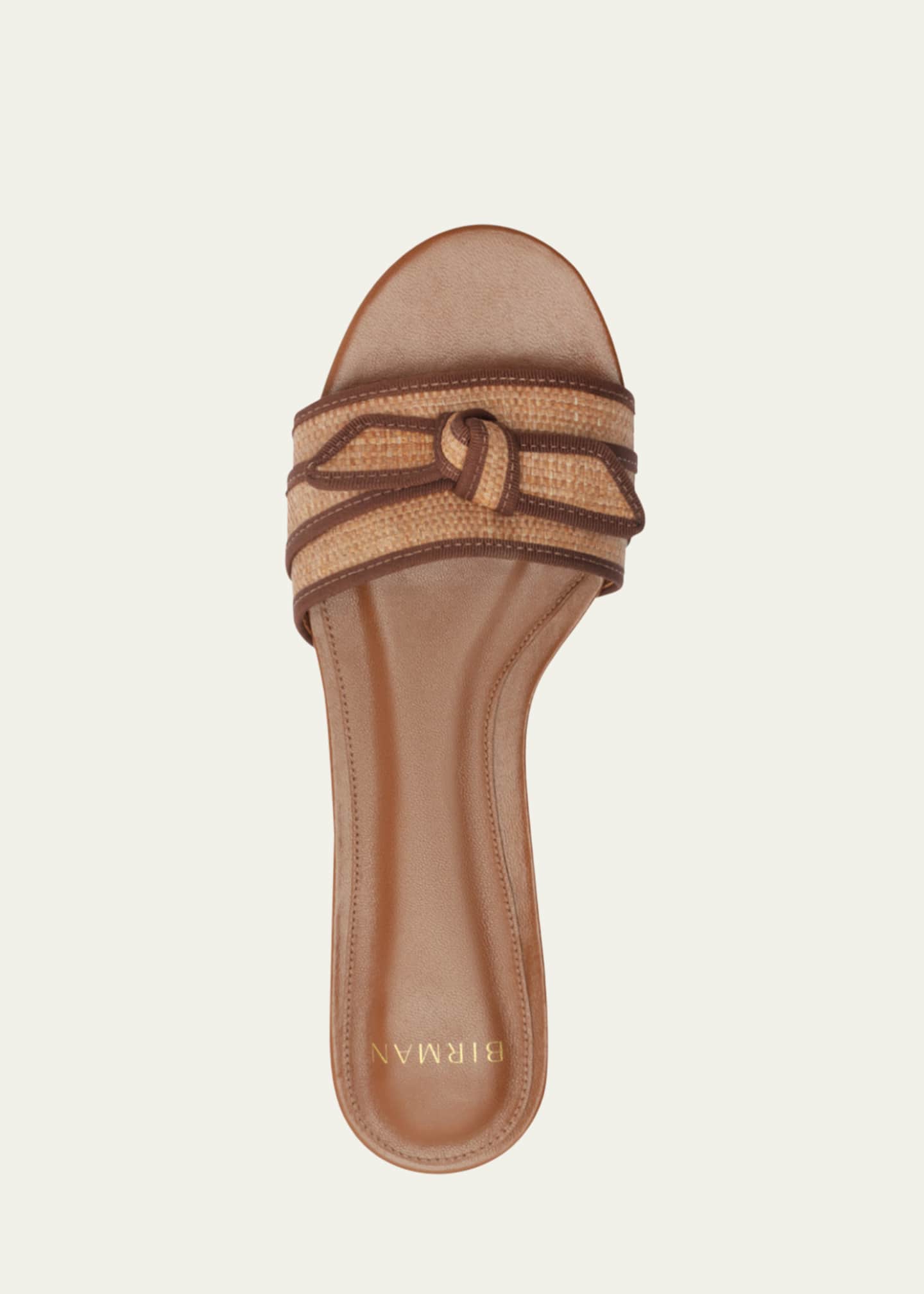 Alexandre Birman Raffia Knot Flat Slide Sandals Image 5 of 5