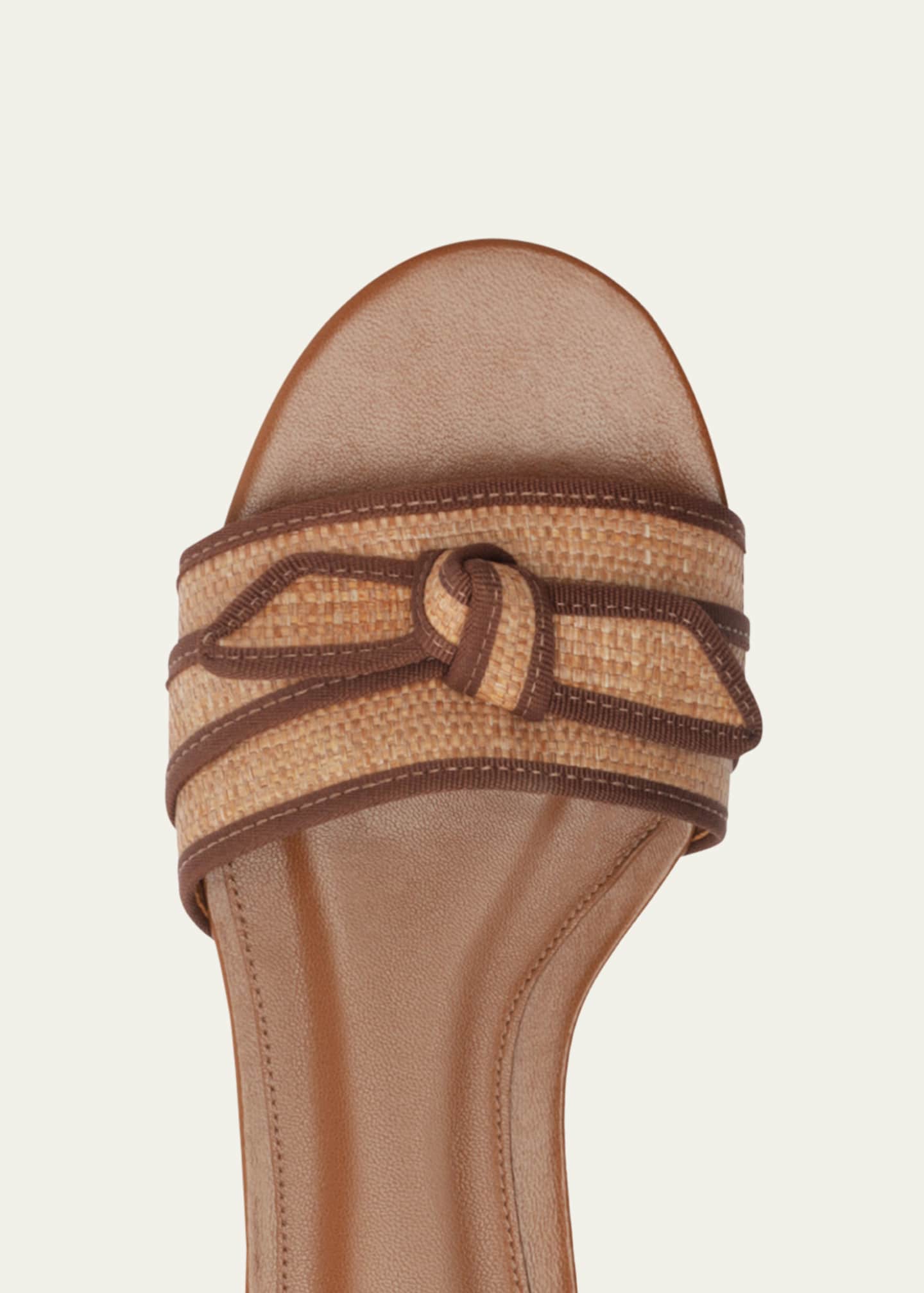 Alexandre Birman Raffia Knot Flat Slide Sandals Image 4 of 5
