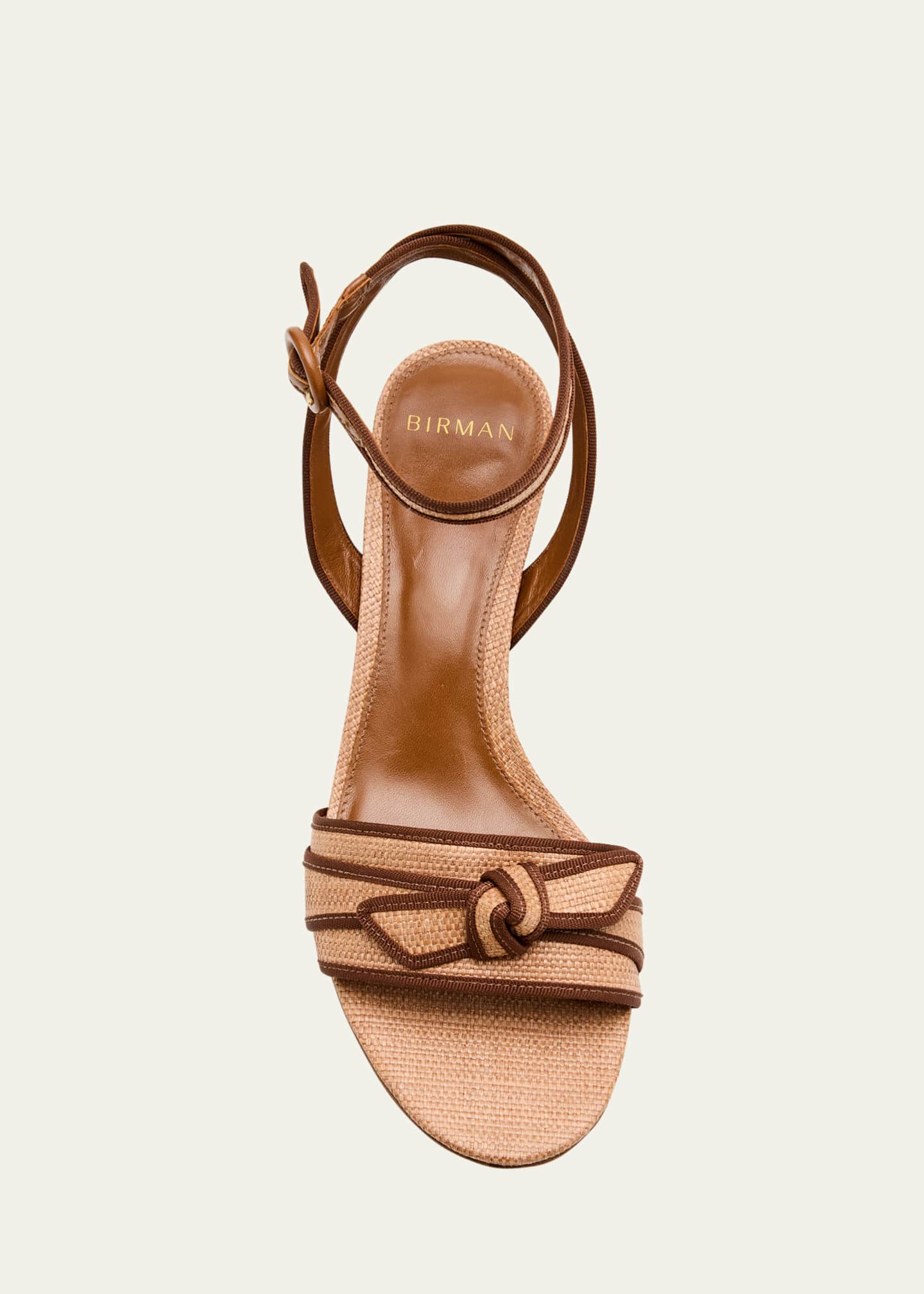 Alexandre Birman Grosgrain Raffia Ankle-Strap Sandals Image 6 of 6