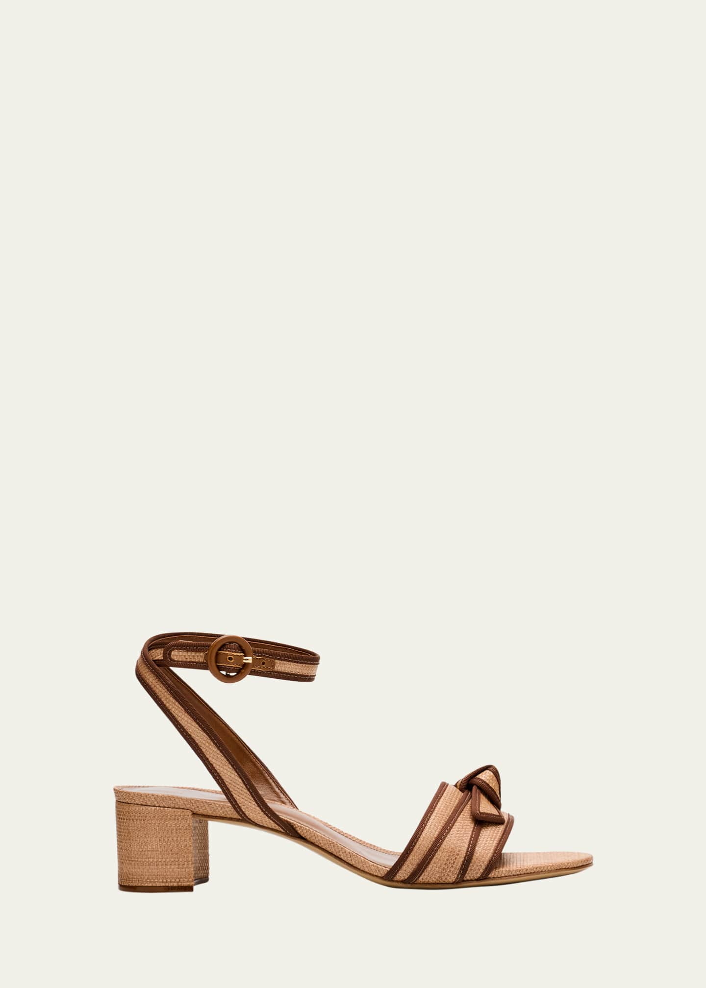 Alexandre Birman Grosgrain Raffia Ankle-Strap Sandals Image 1 of 6