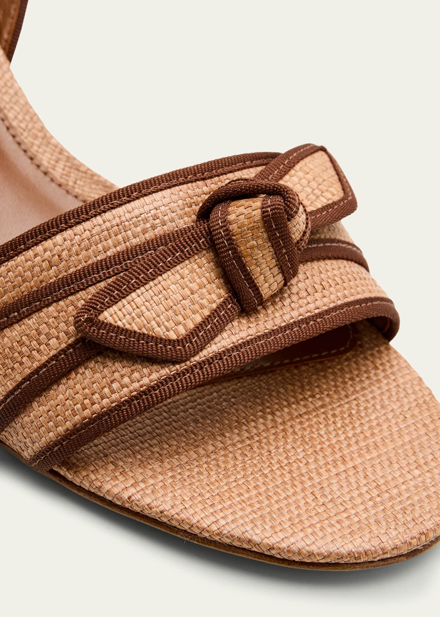 Alexandre Birman Grosgrain Raffia Ankle-Strap Sandals Image 5 of 6