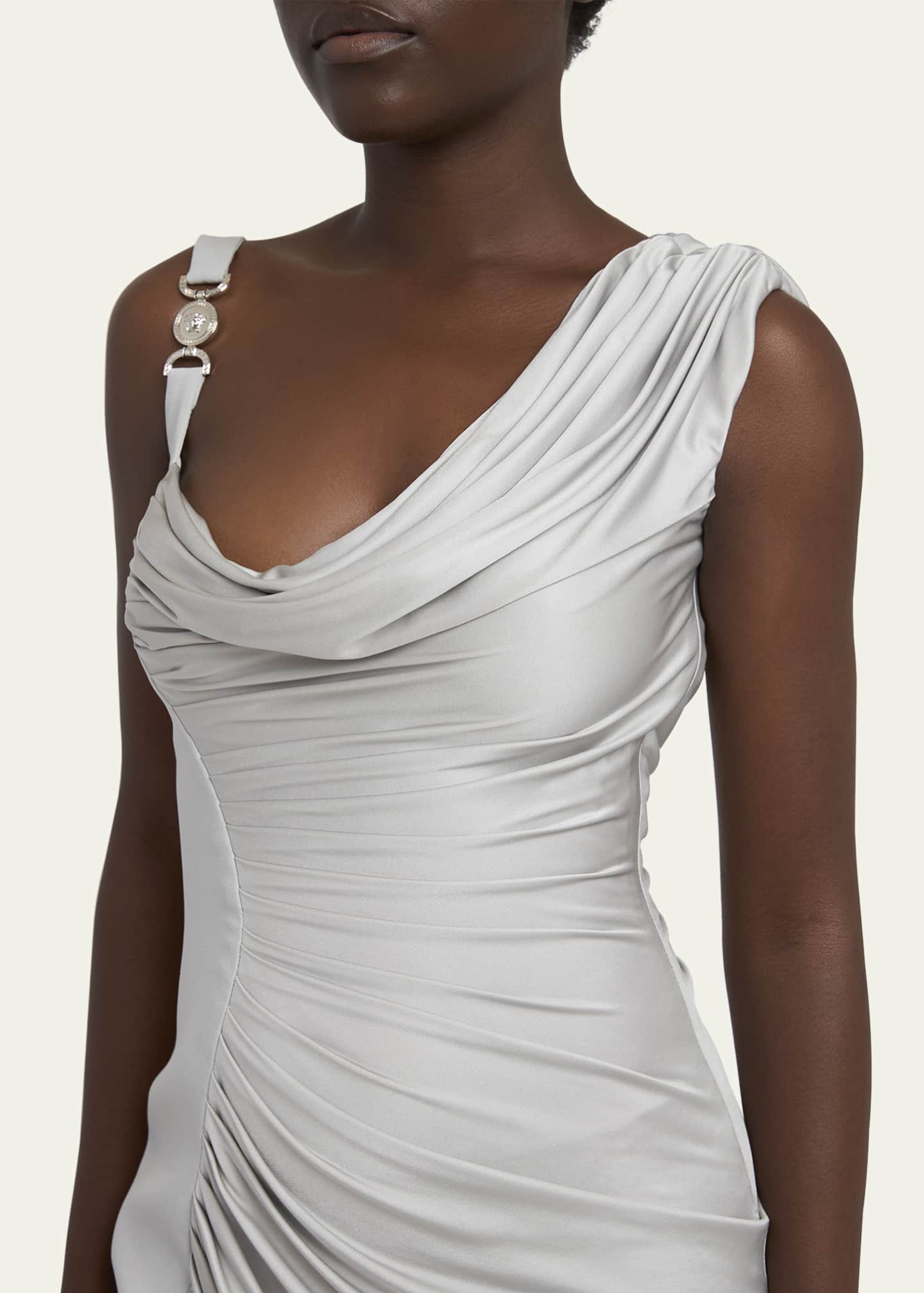 Versace Draped Liquid Jersey Mini Cocktail Dress Image 5 of 5