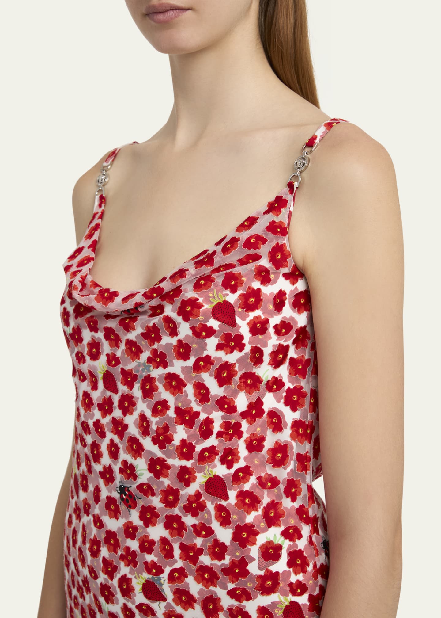 Versace Strawberry Garden Devore Jersey Mini Dress Image 5 of 5