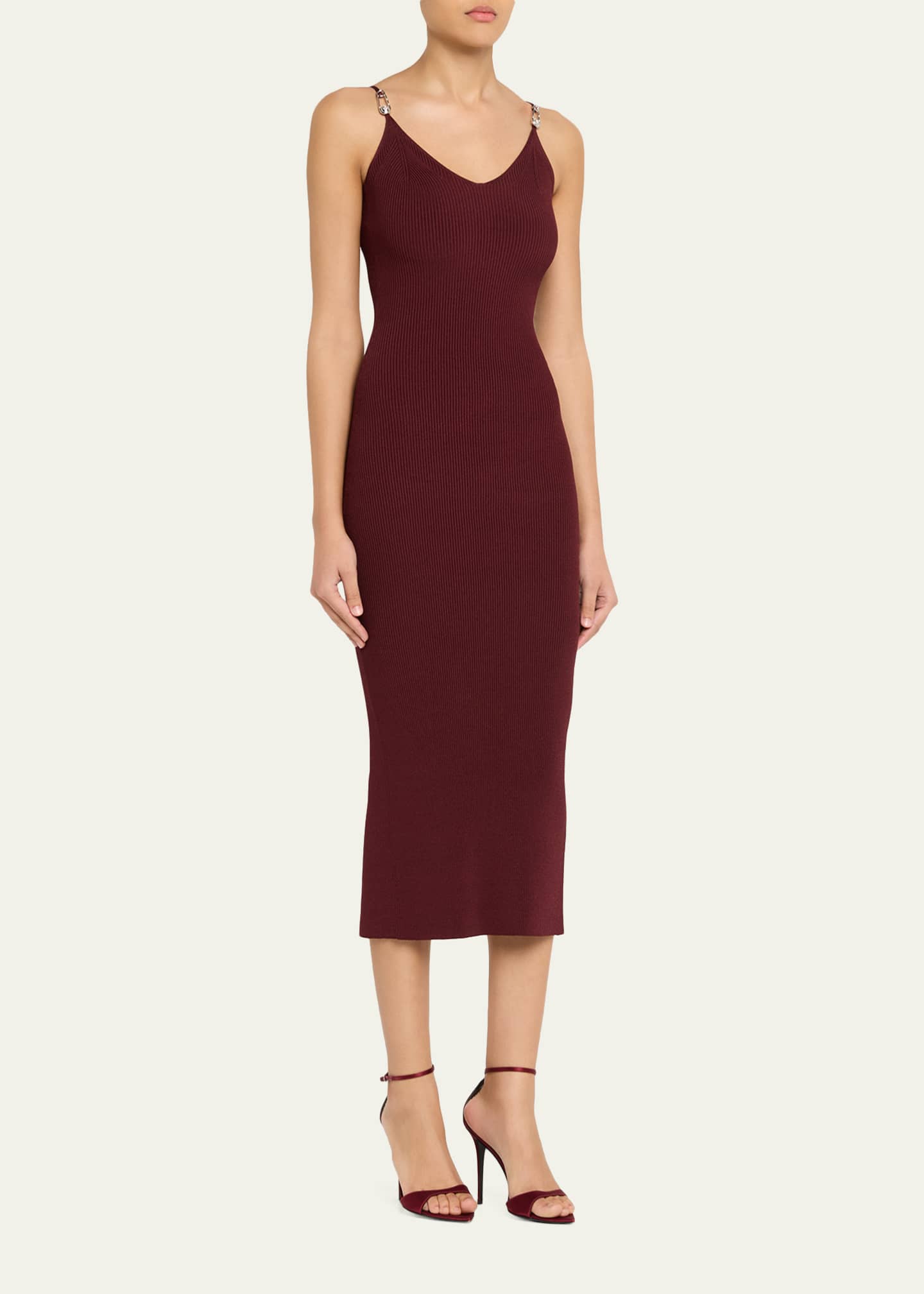 low back knit dress Fuchsia Ribbed Knit Low Back Maternity Midi Dress  PinkBlush