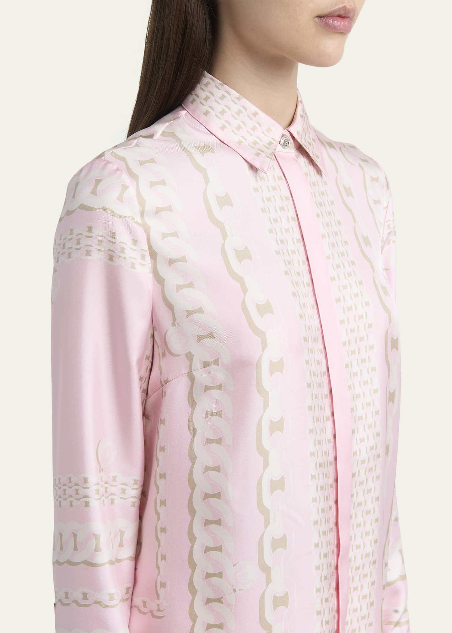 Versace Treasure Foulard Silk Twill Formal Shirt Image 5 of 5