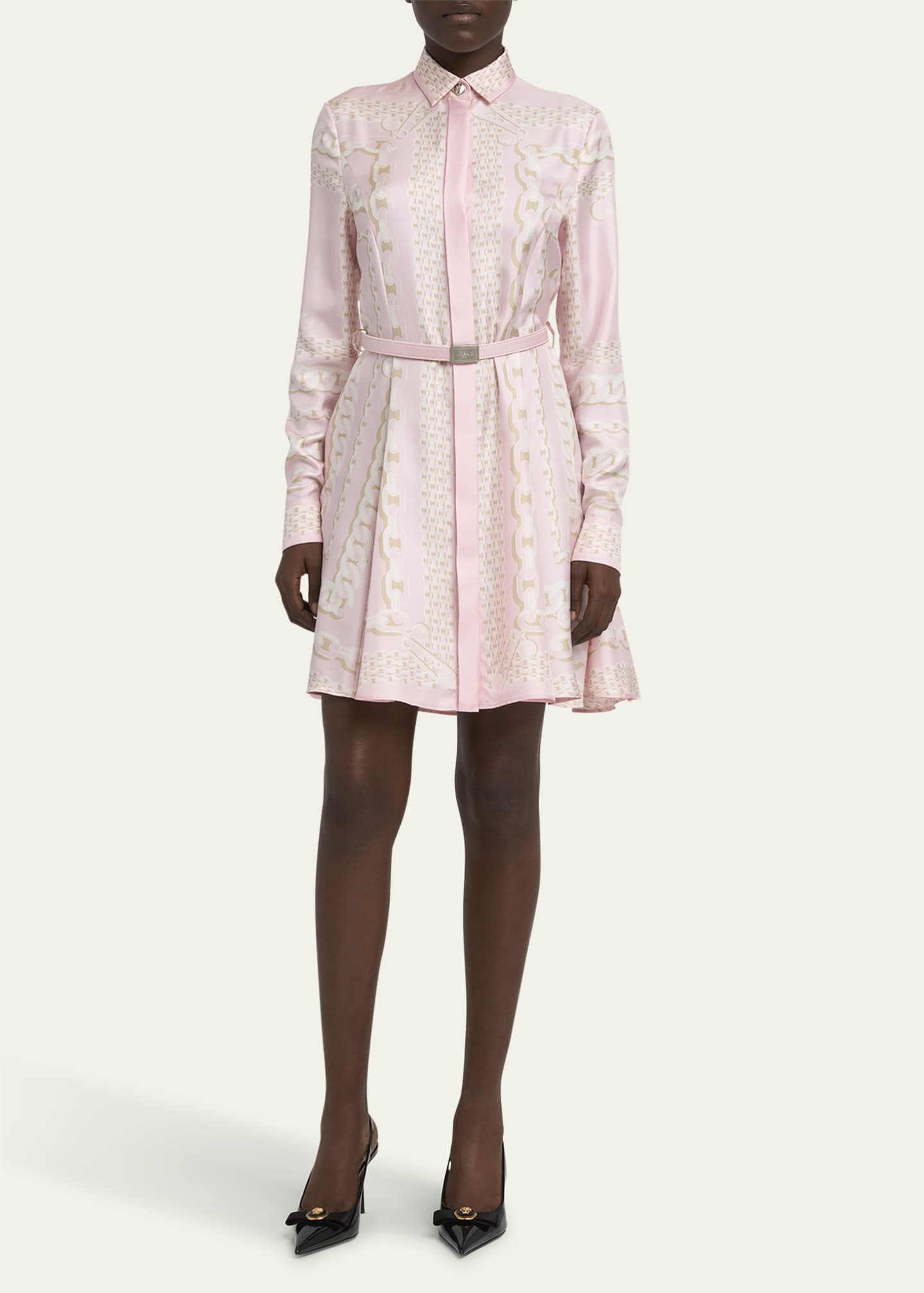 Versace Treasure Foulard Silk Twill Dress Image 2 of 5